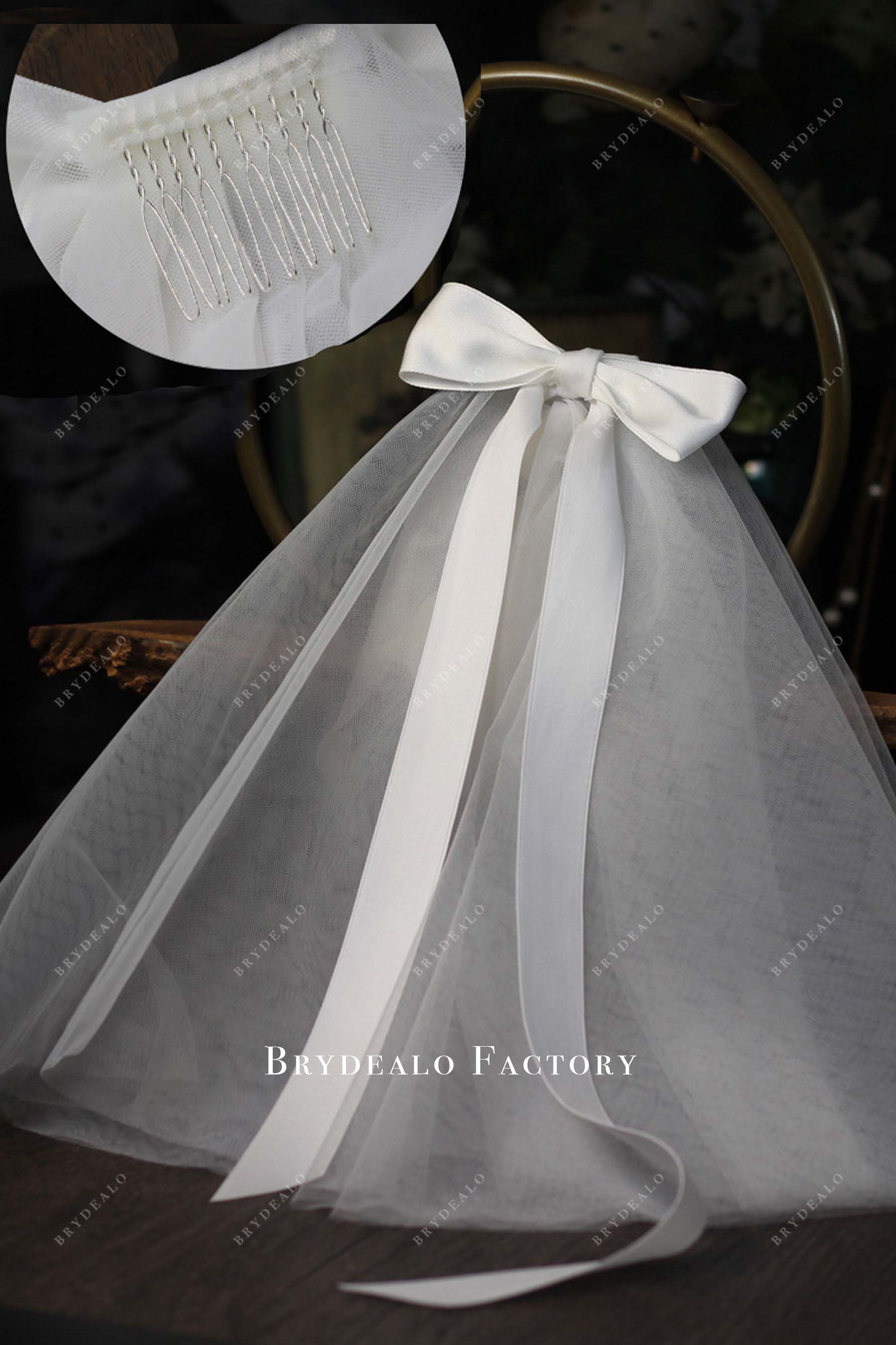 bow veil with comb