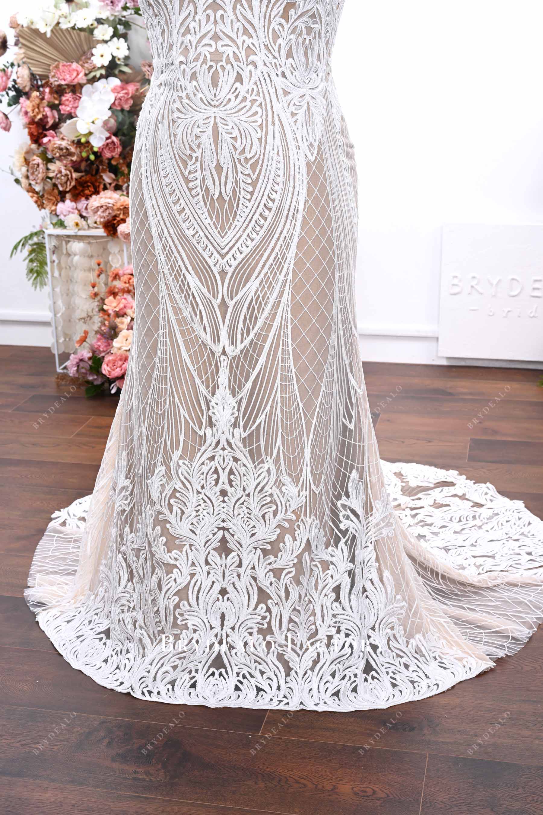 cording lace mermaid bridal gown