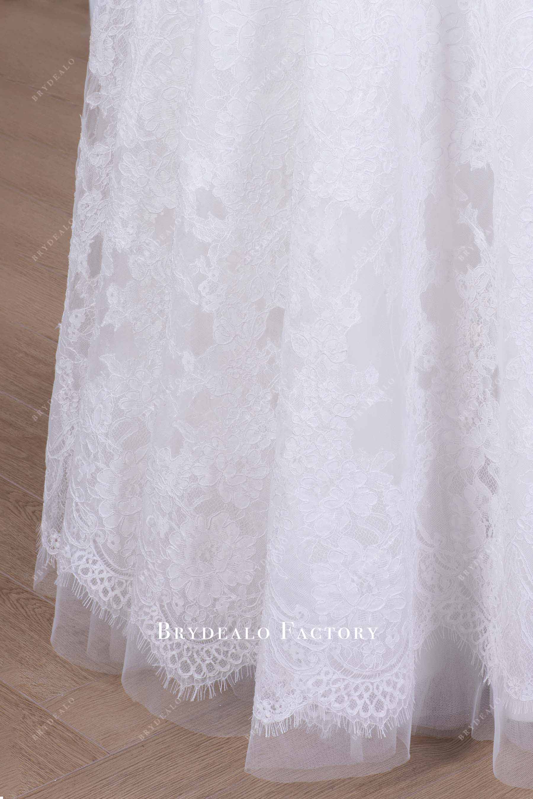 cording lace trim wedding dress