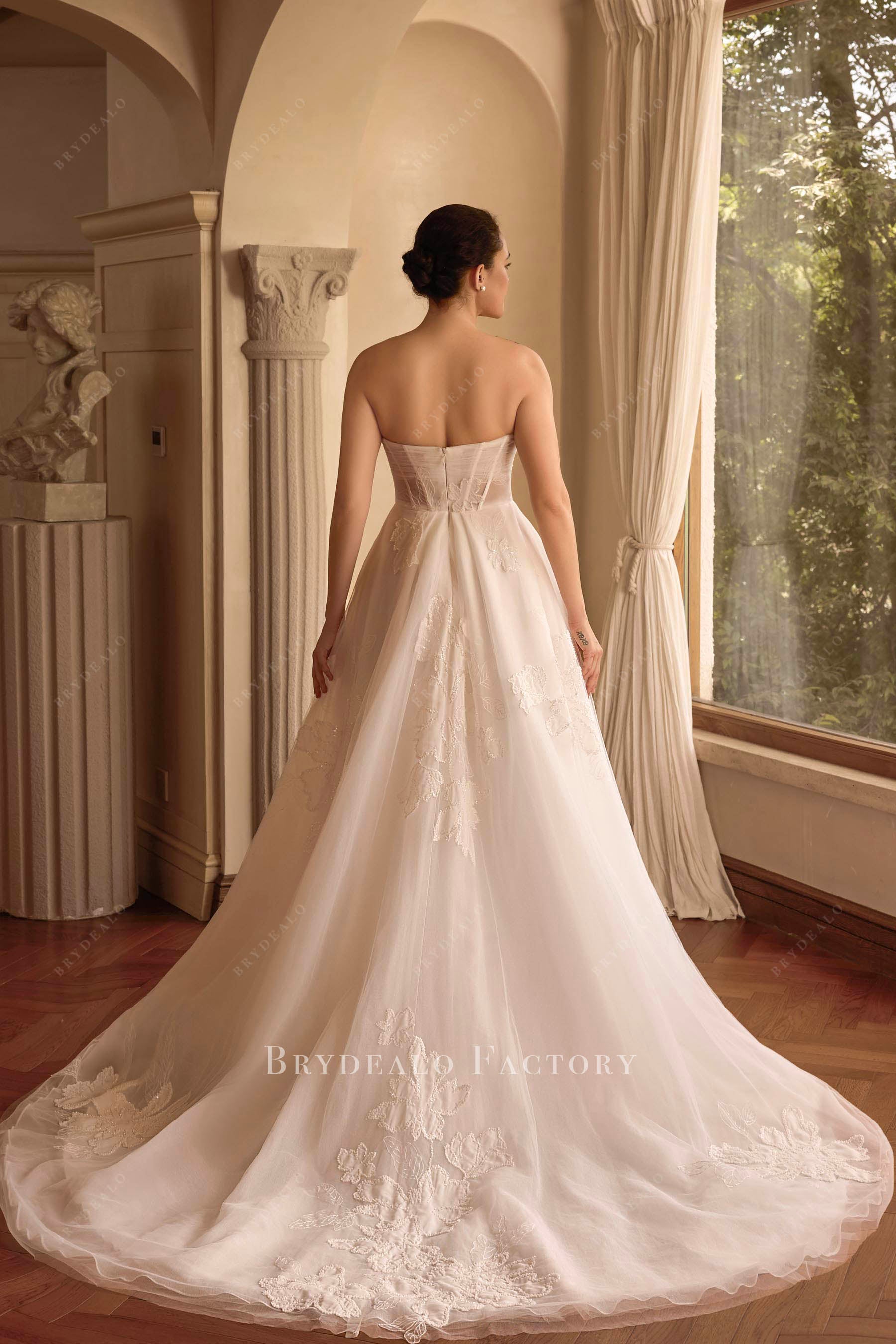 court train lace train wedding dress