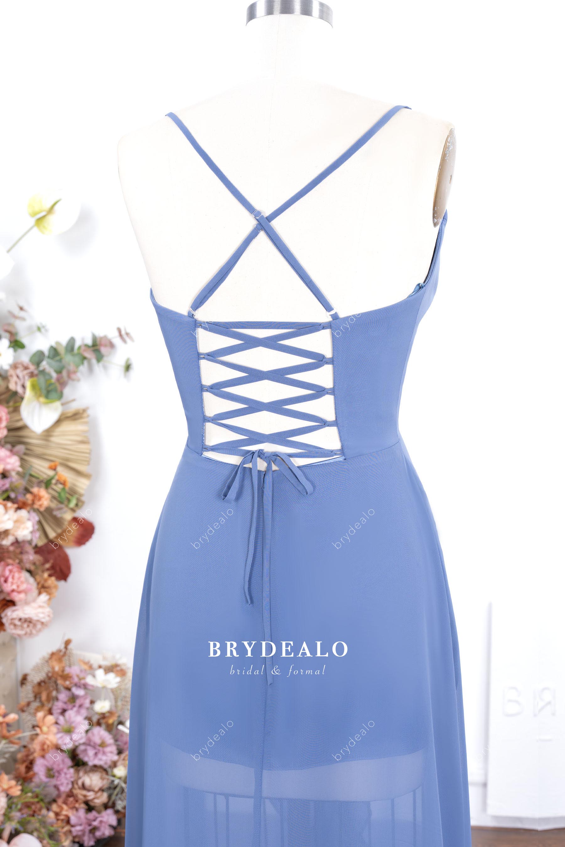 cross cross back bridesmaid dress