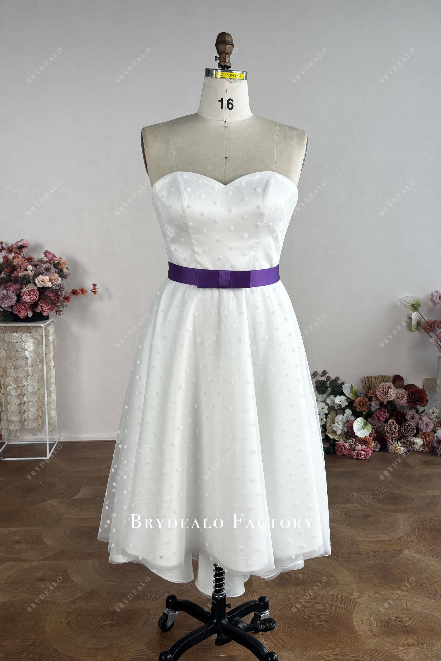 custom high-low big dot bridesmaid dress
