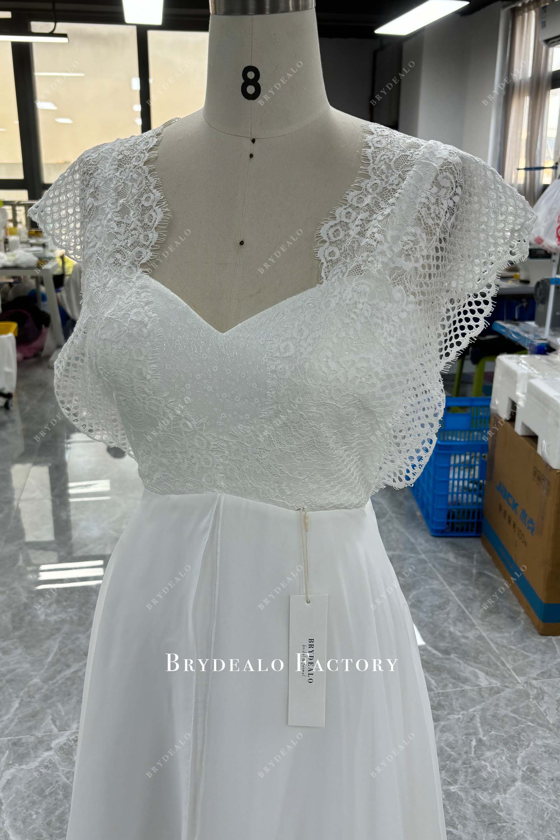 Lace Cape Custom Wedding Dress
