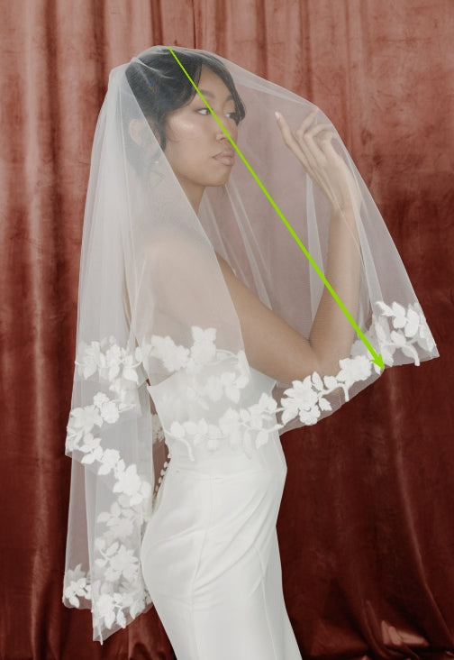 Custom Lace Edge Single Tier Blusher Bridal Veil
