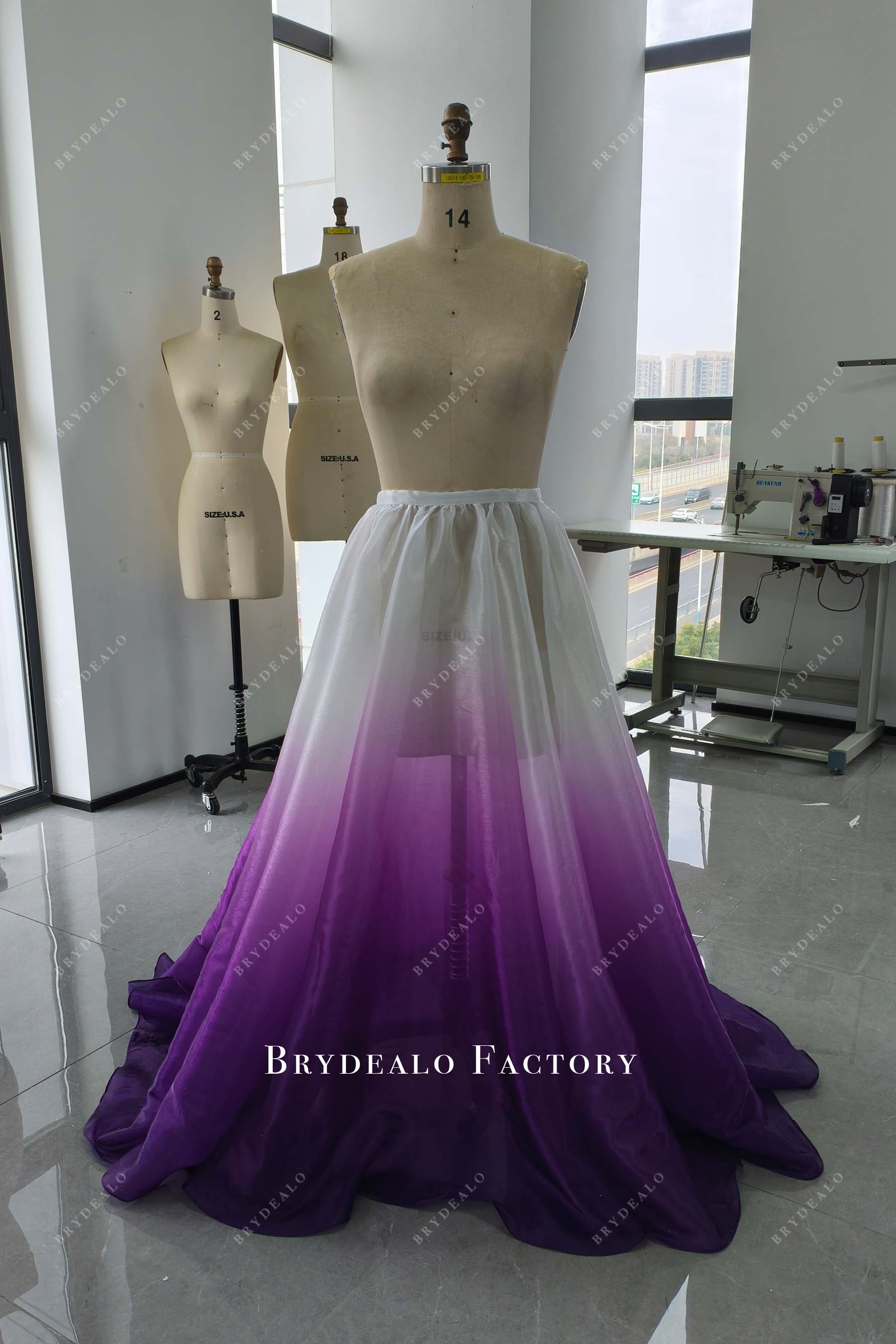 custom ombre organza skirt