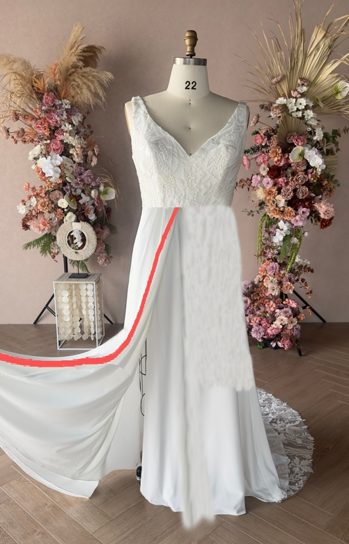 Custom Shimmer A-line Wedding Dress