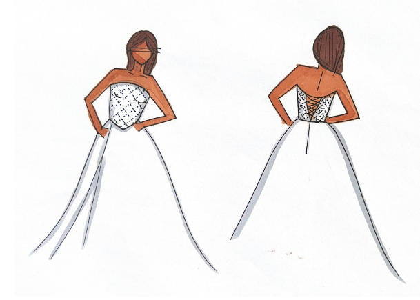 Custom Strapless Beaded Mikado Wedding Dress