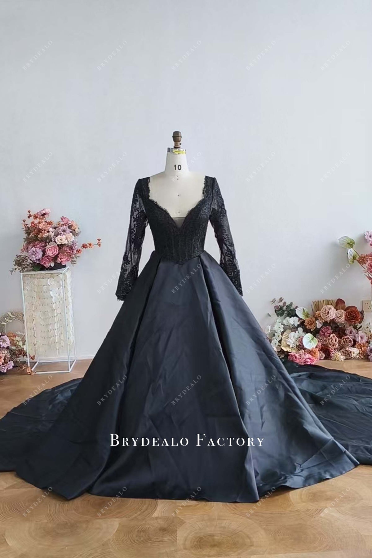 goth black wedding dress Custom Lace Ball Gown Offered in 7 colors