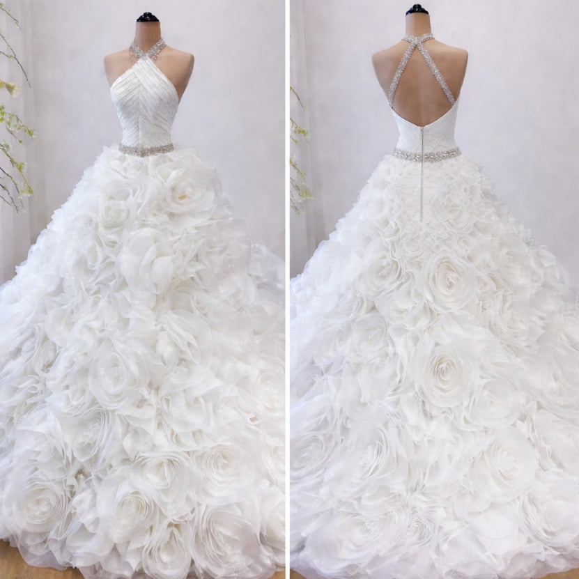 Custom 2-1 Taffeta Sheath Pickup Overskirt Wedding Dress