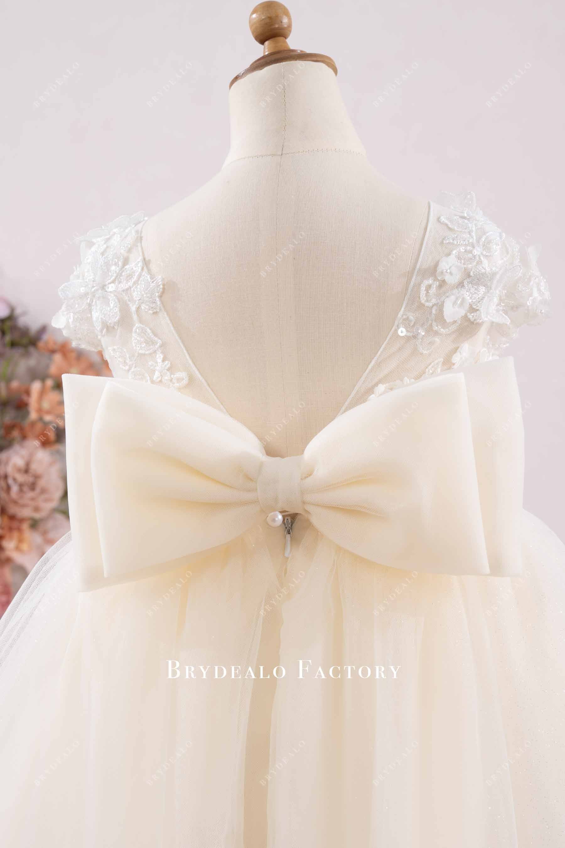 cute bowknot flower girl dress