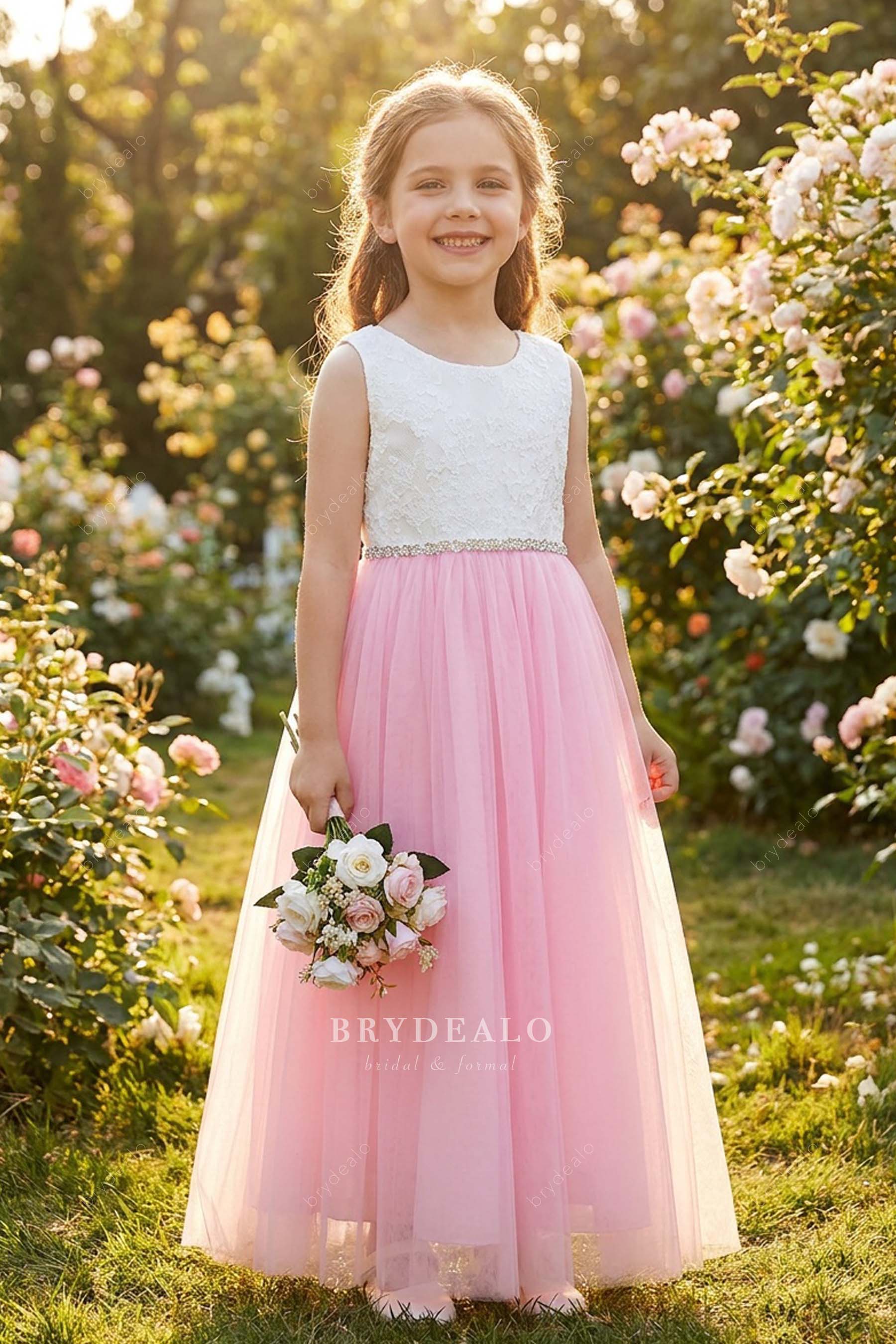 cute two-tone flower girl dress