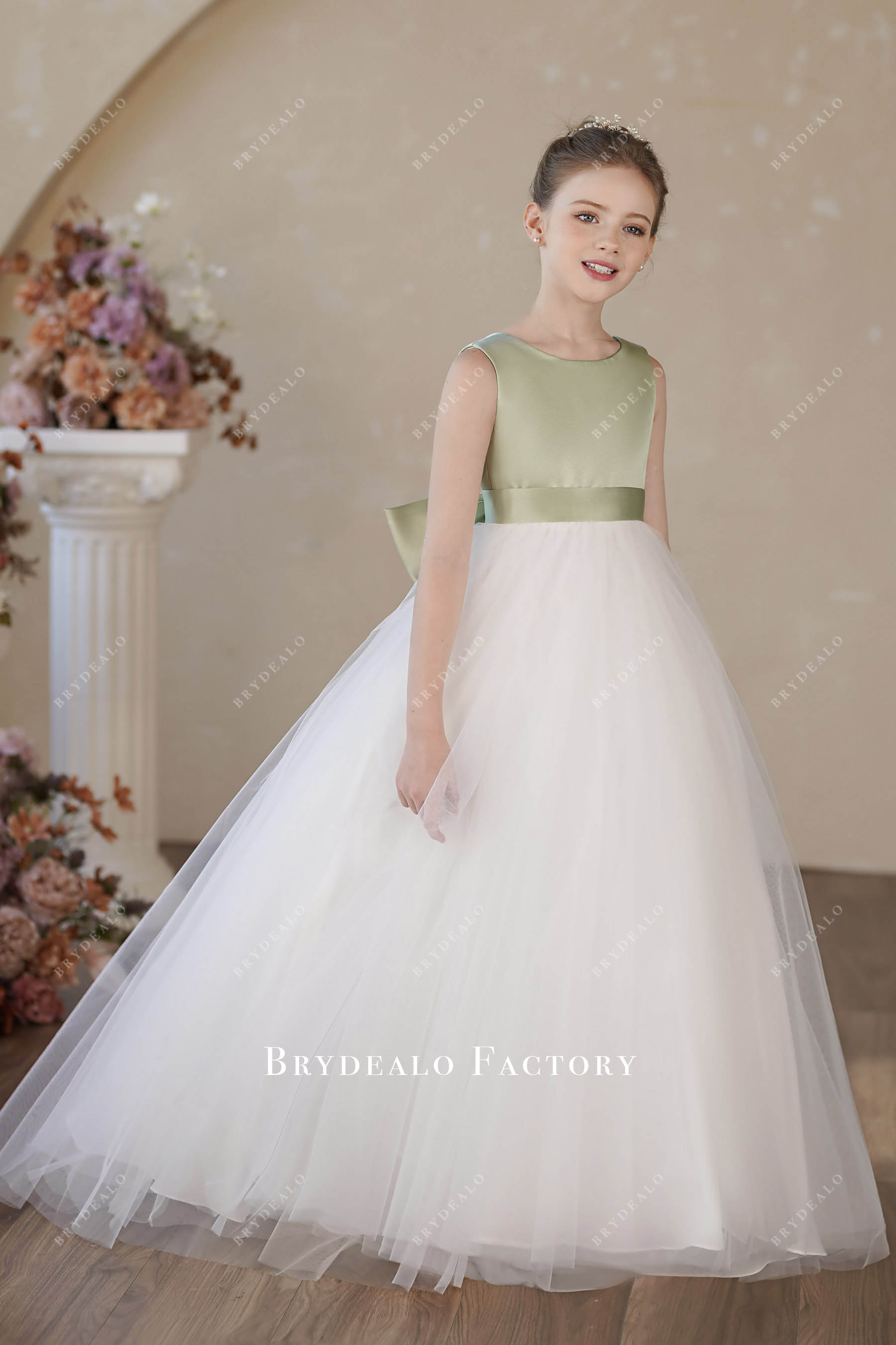 cute two-tone flower girl dress