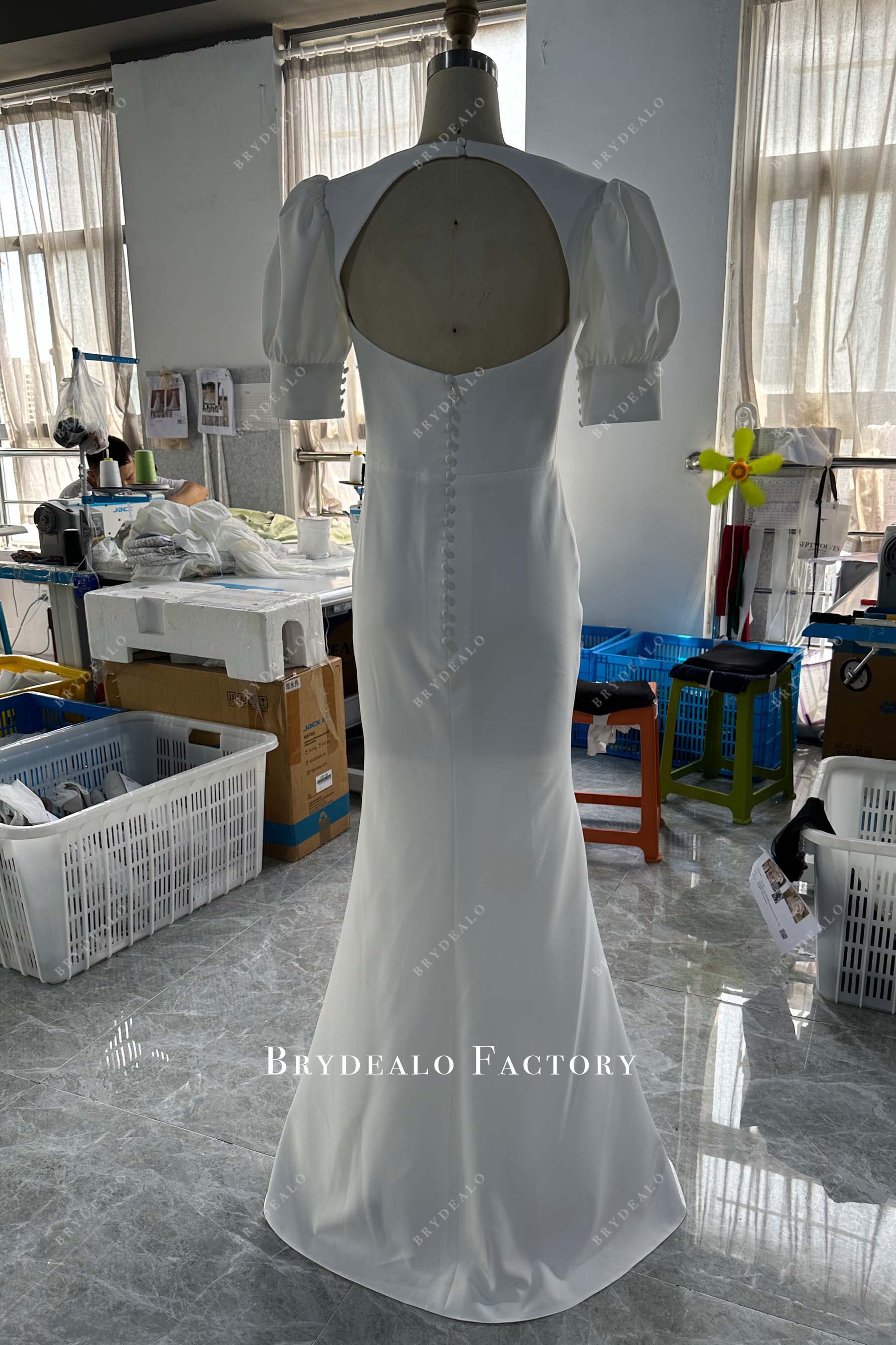 cutout back crepe custom dress