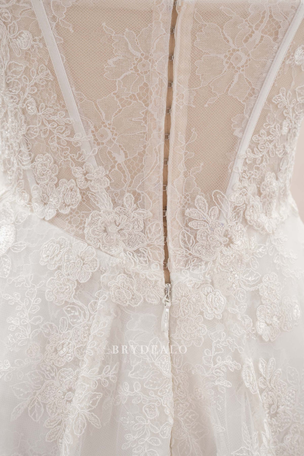 delicate floral lace wedding dress