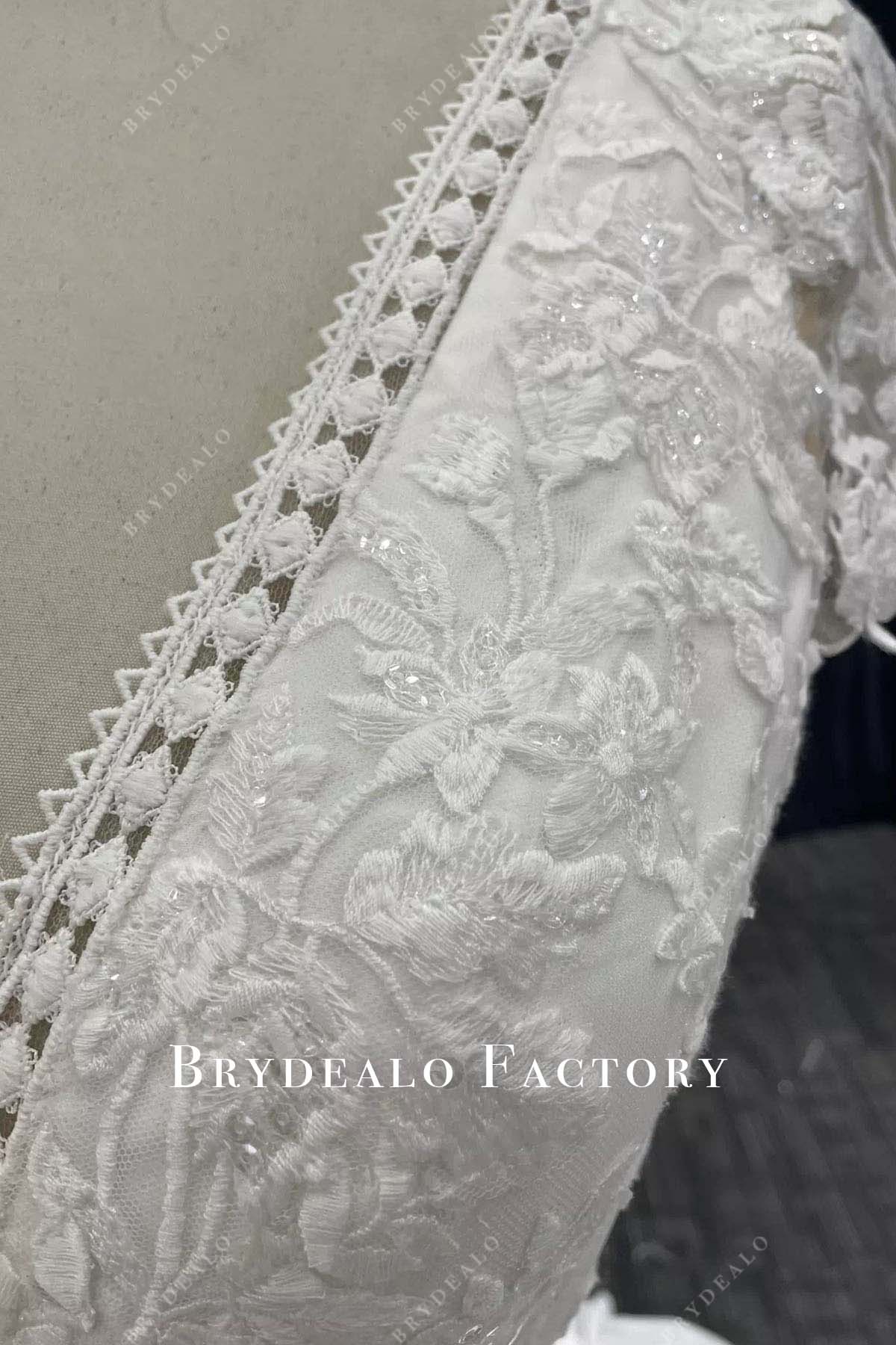 delicate glitter lace wedding dress