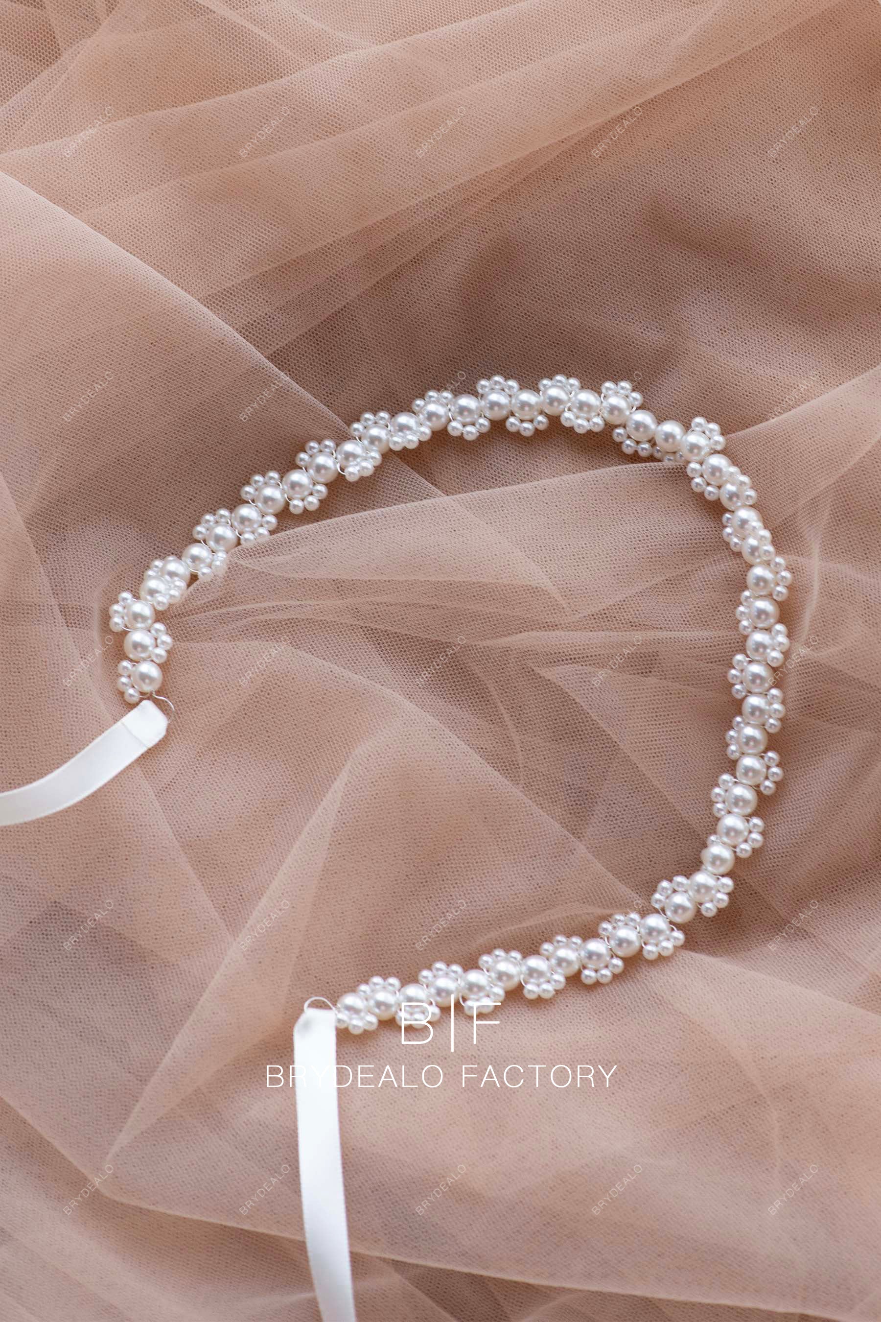 Delicate Pearl Bridal Belt for Wedding Dress