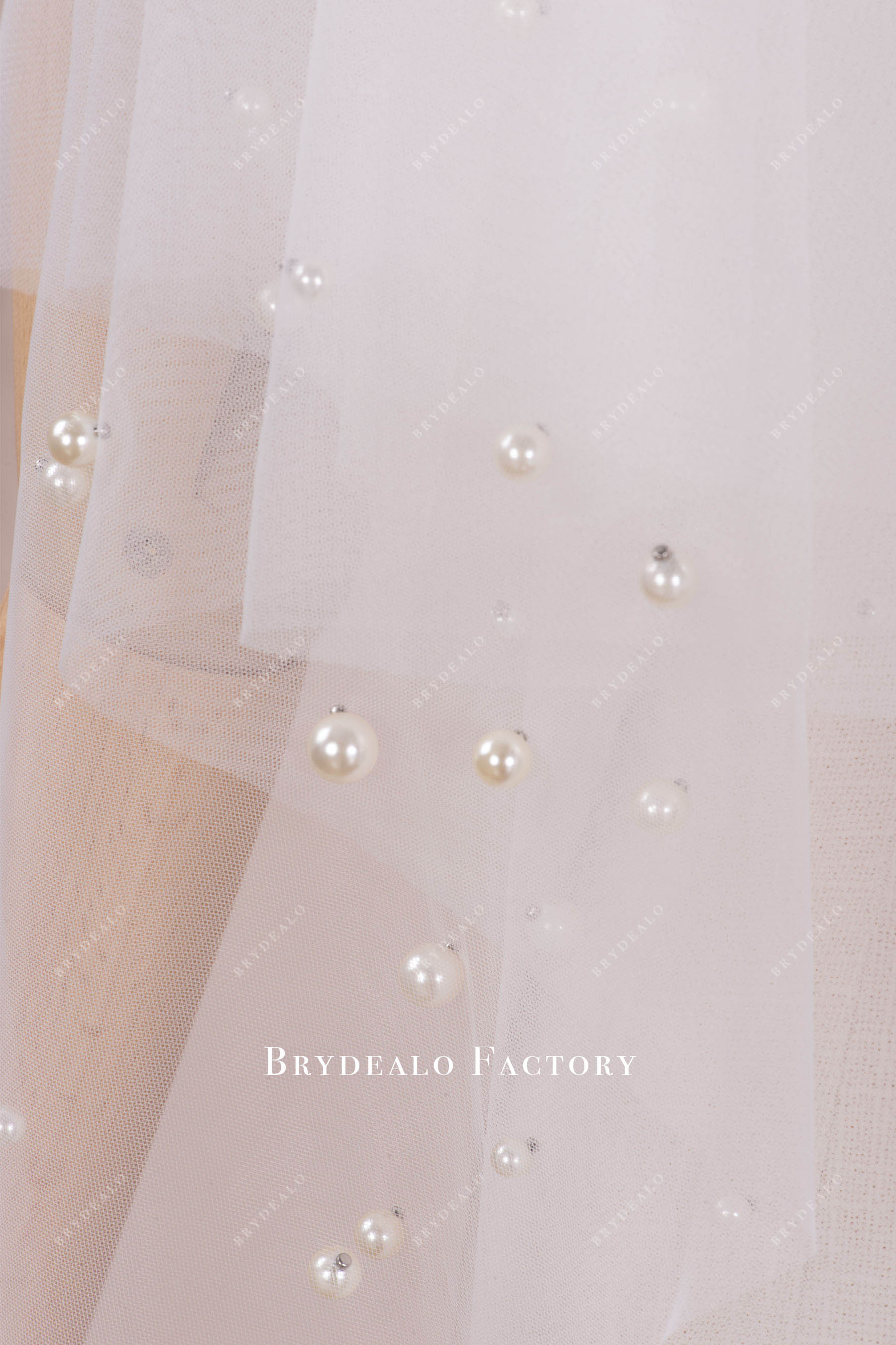 delicate pearl bridal veil