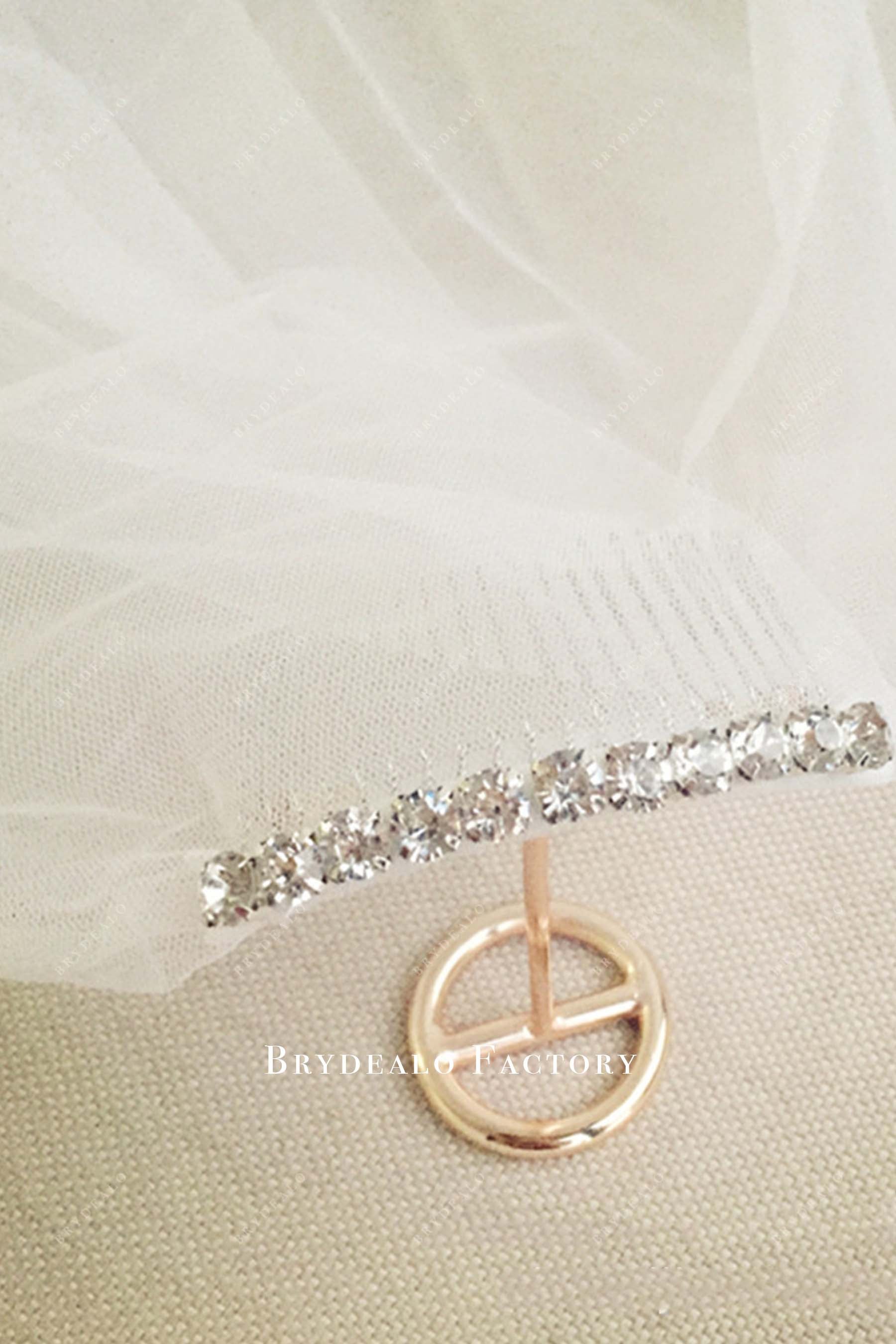 rhinestones comb wedding veil