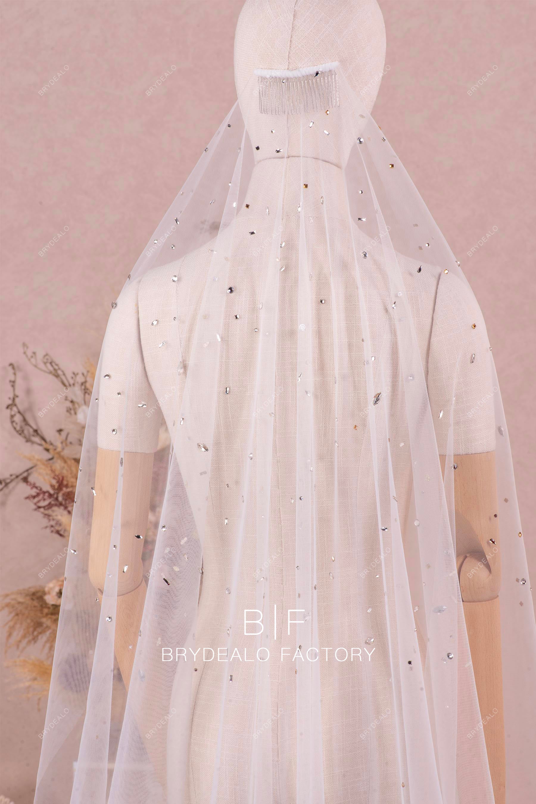 delicate rhinestone veil