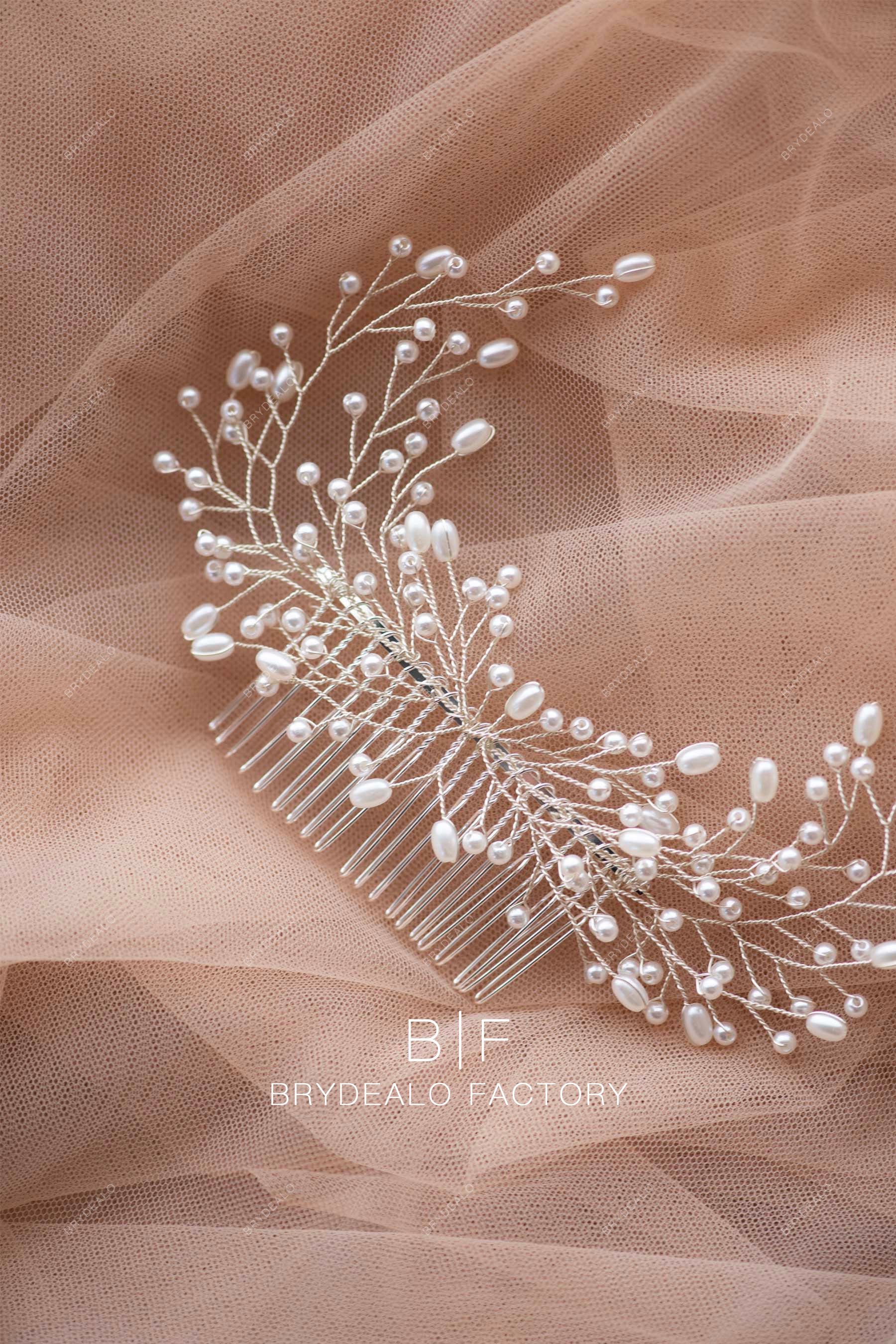 delicate tiny pearl headpiece