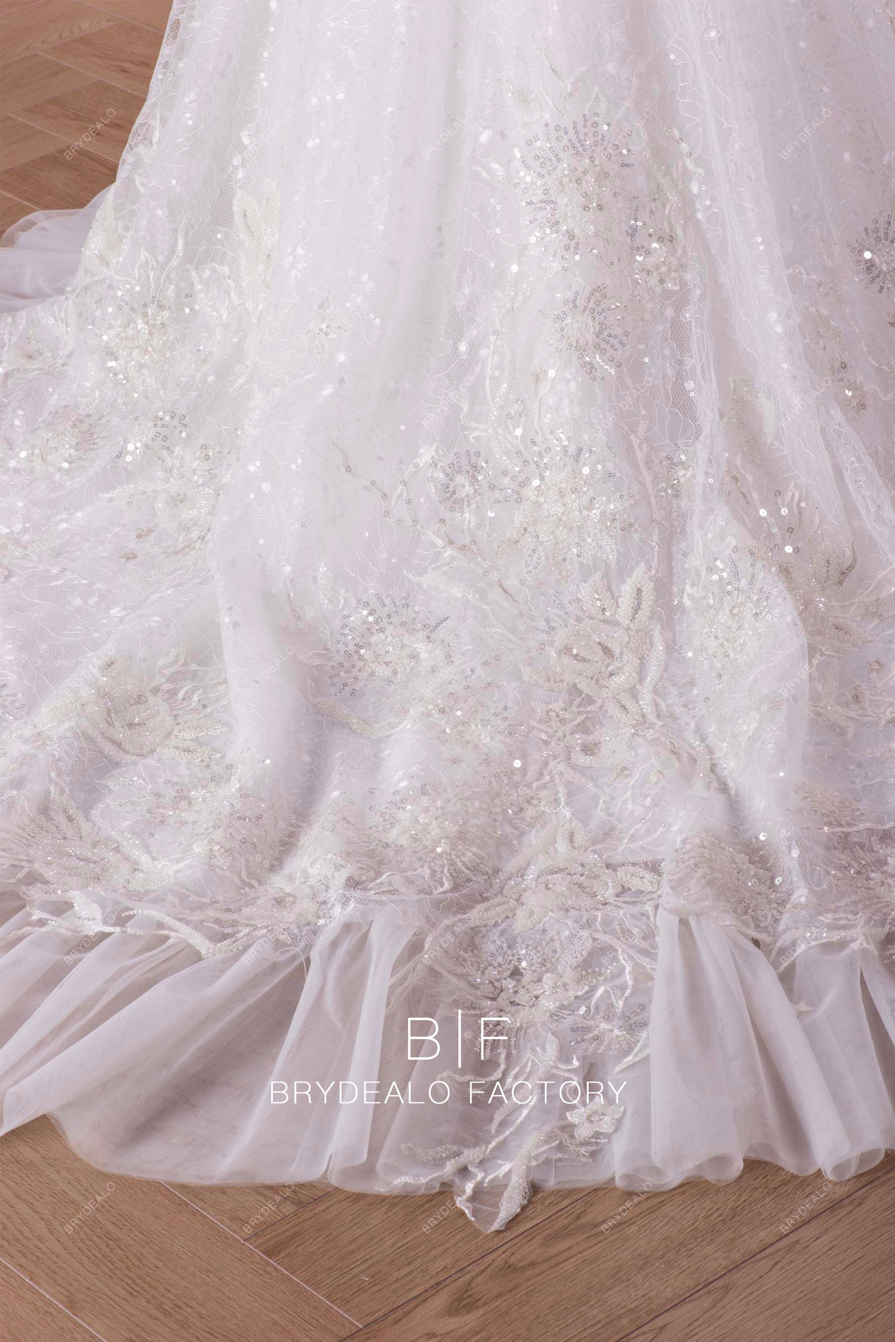 designer lace tulle skirt wedding dress