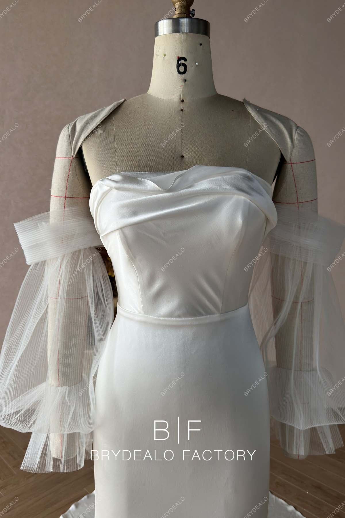 Private Label Silk Satin Custom Wholesale Mermaid Bridal Dress