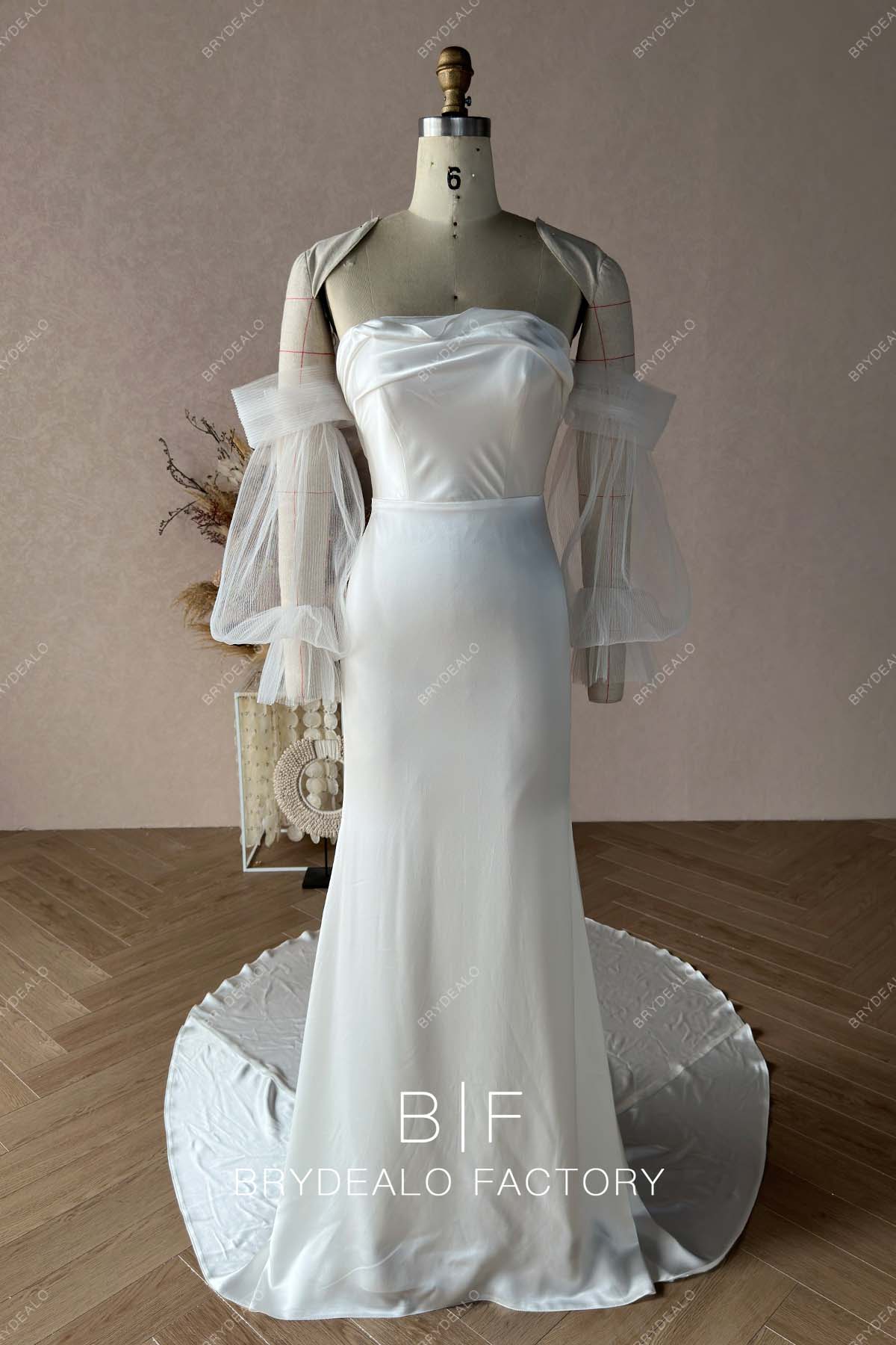 Private Label Silk Satin Custom Wholesale Mermaid Bridal Dress