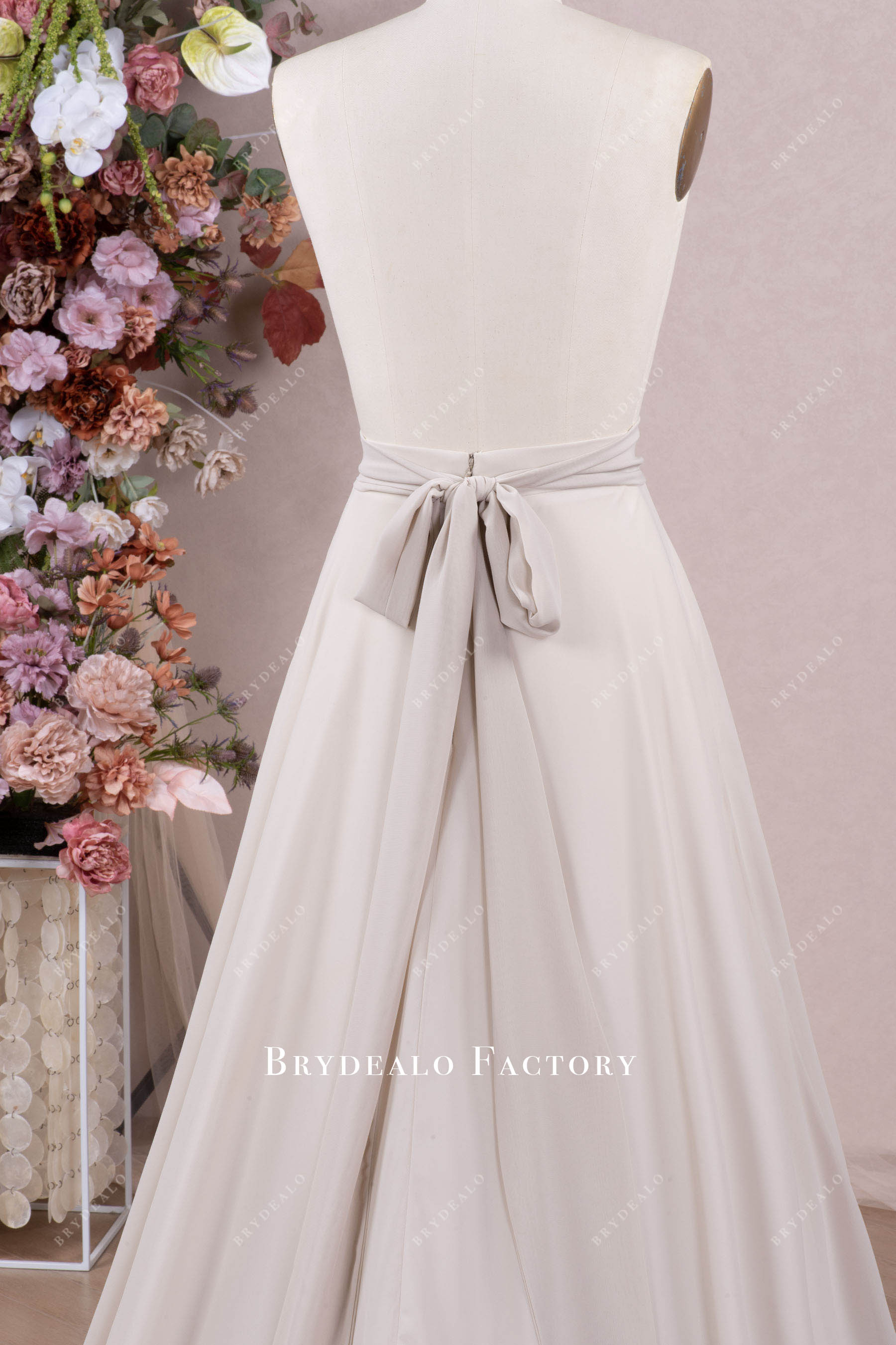 detachable bowknot sash wedding skirt