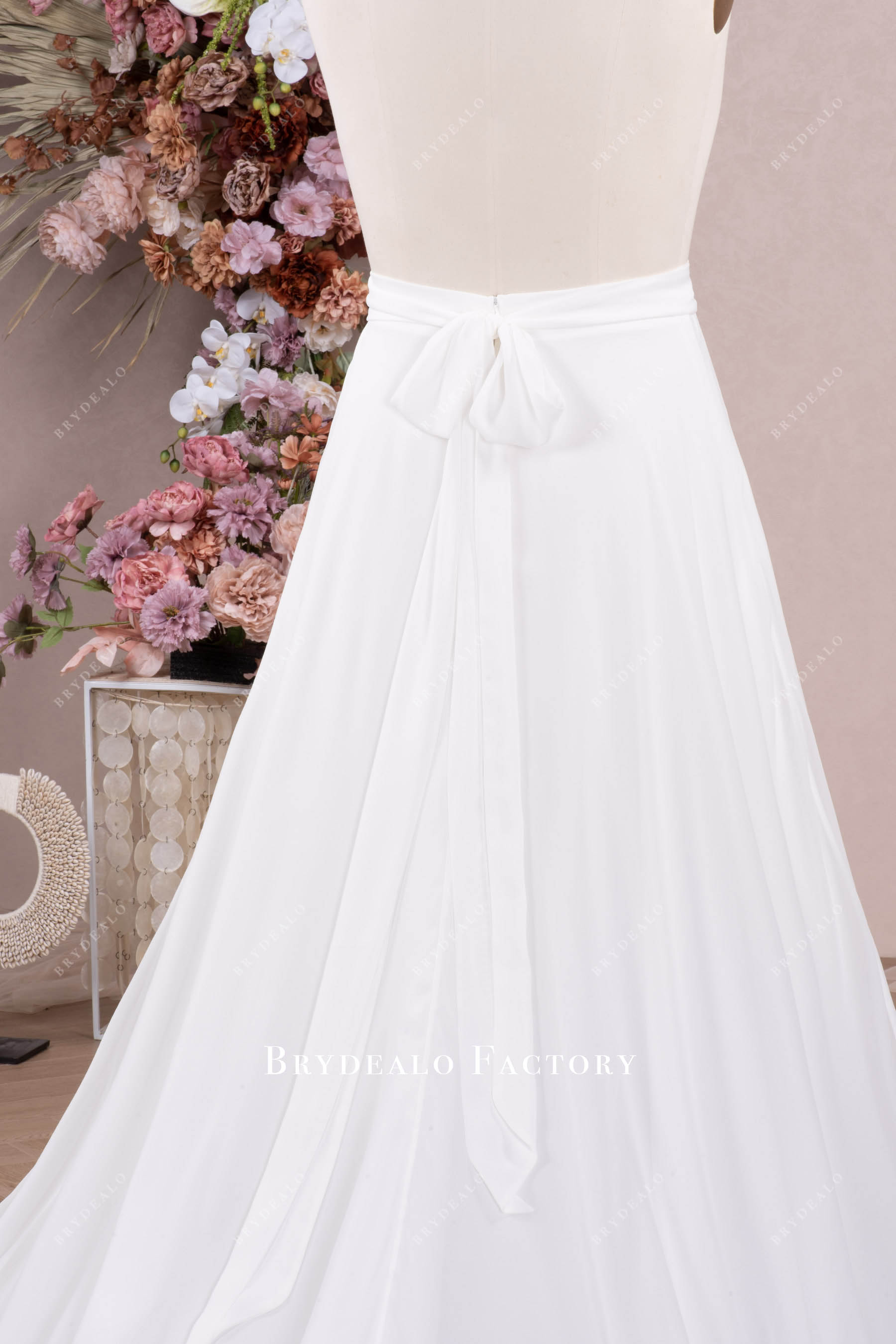 Simple Flowing Chiffon Long Aline Wedding Skirt