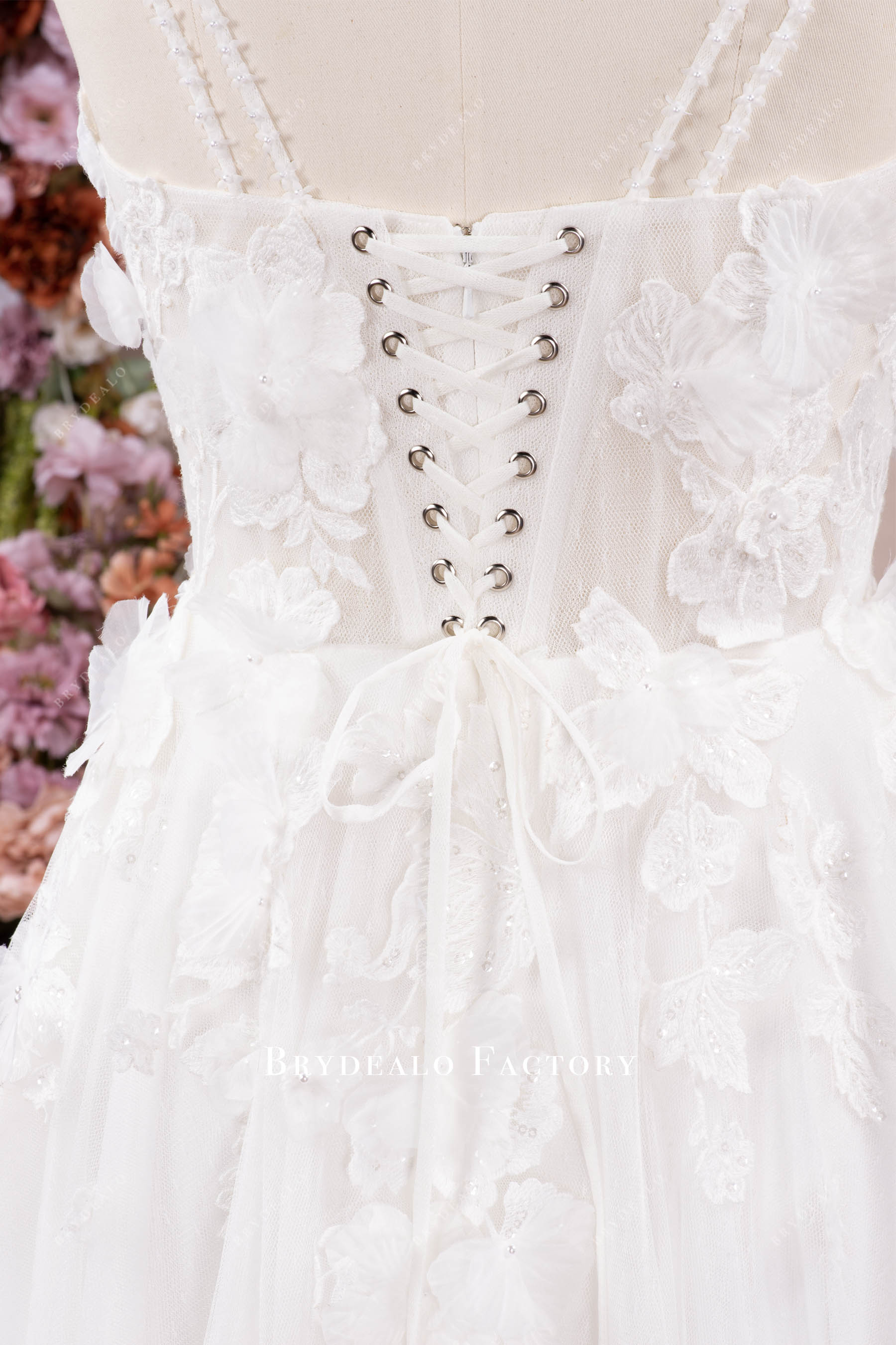 double back closure wedding dress