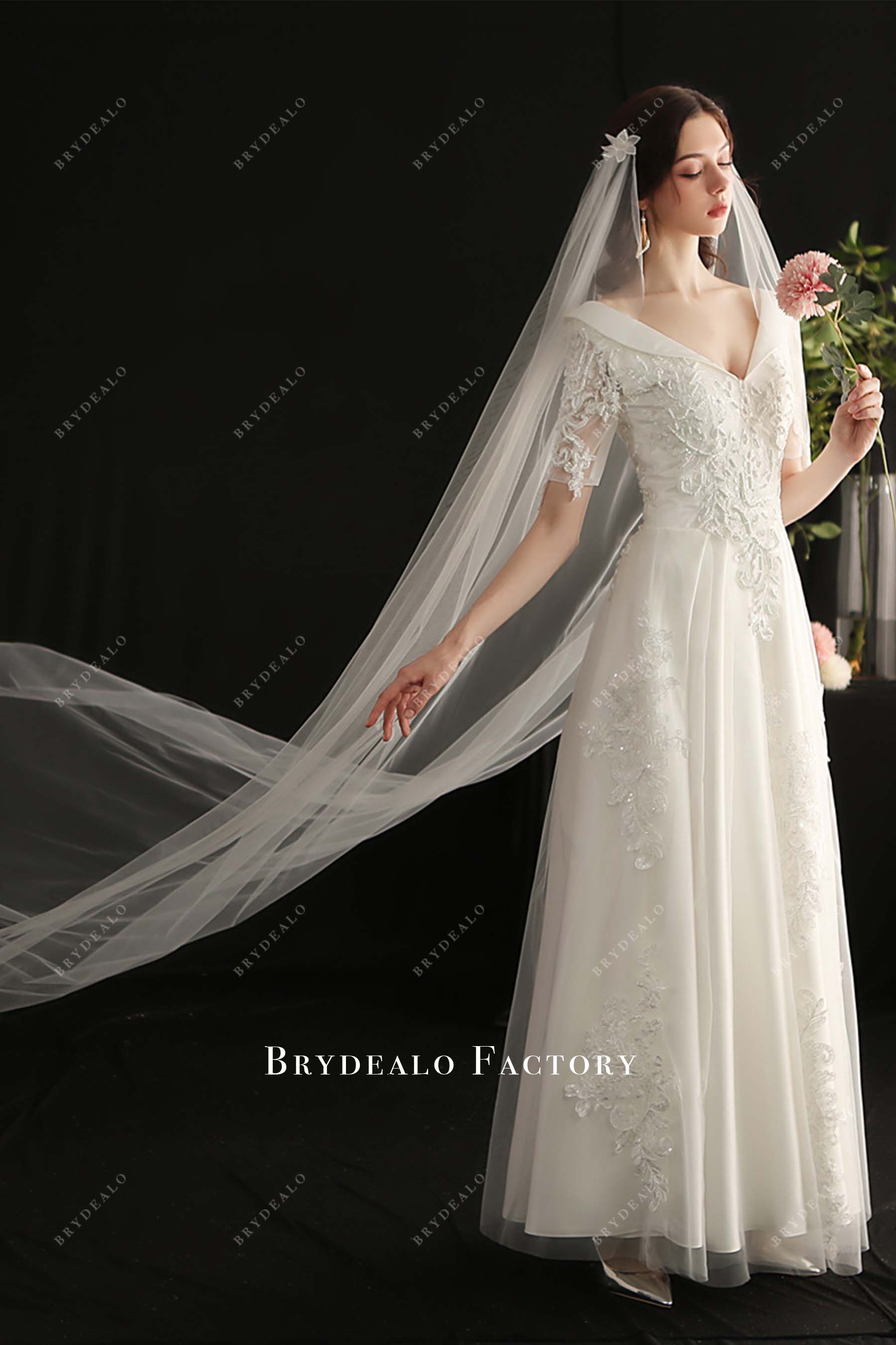 double comb bridal veil