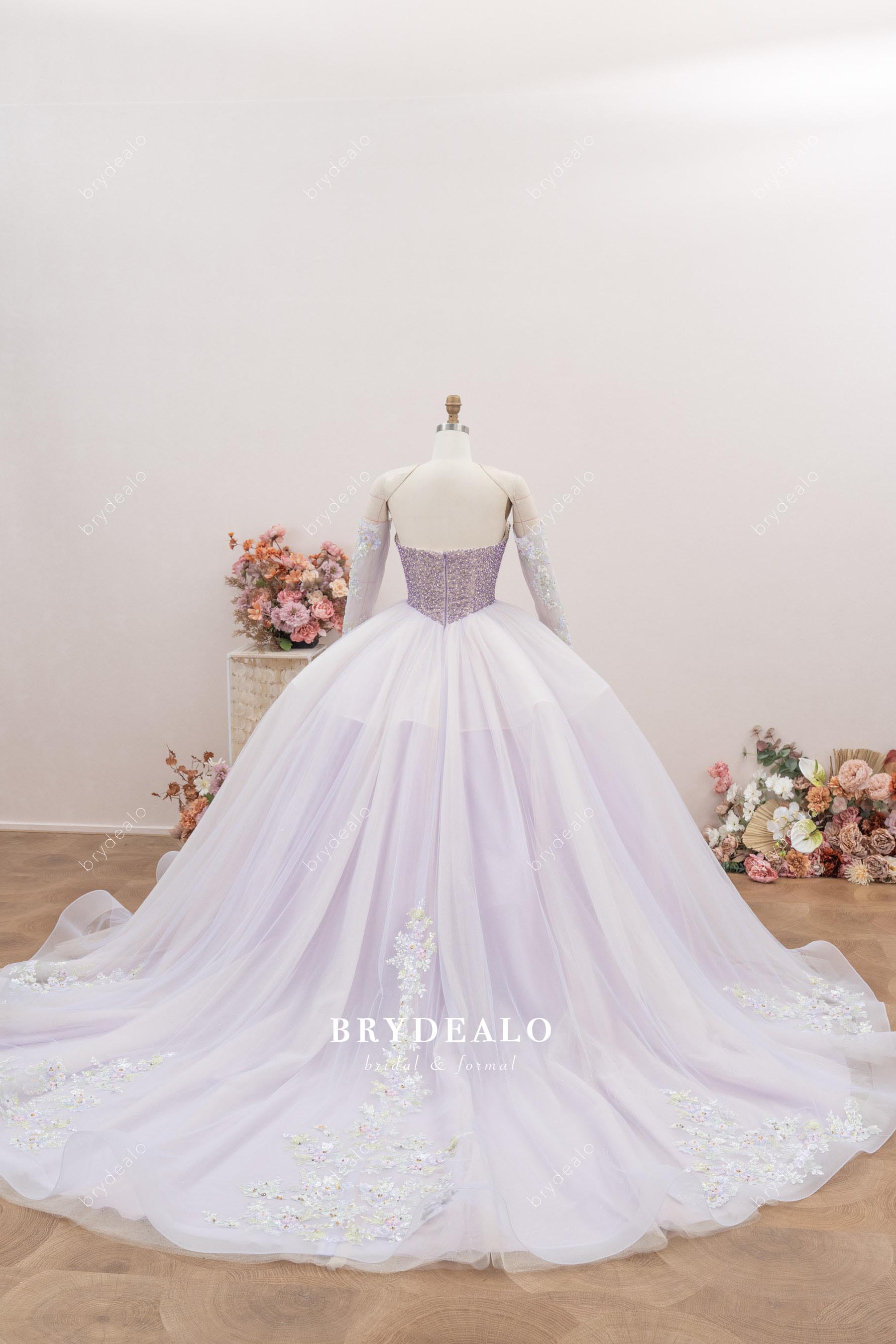 dramatic tulle Quinceanera gown