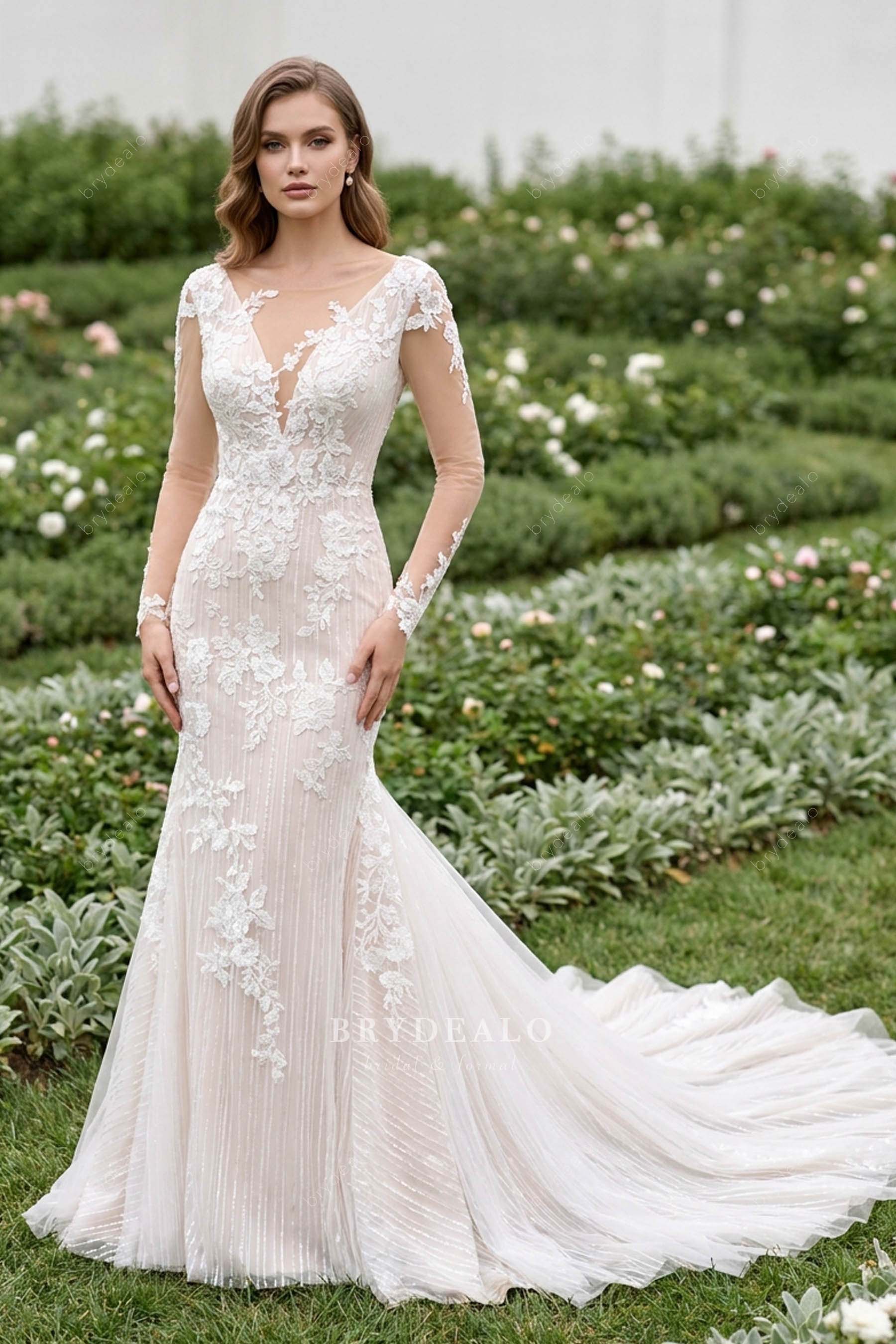 dreamy mermaid lace wedding dress