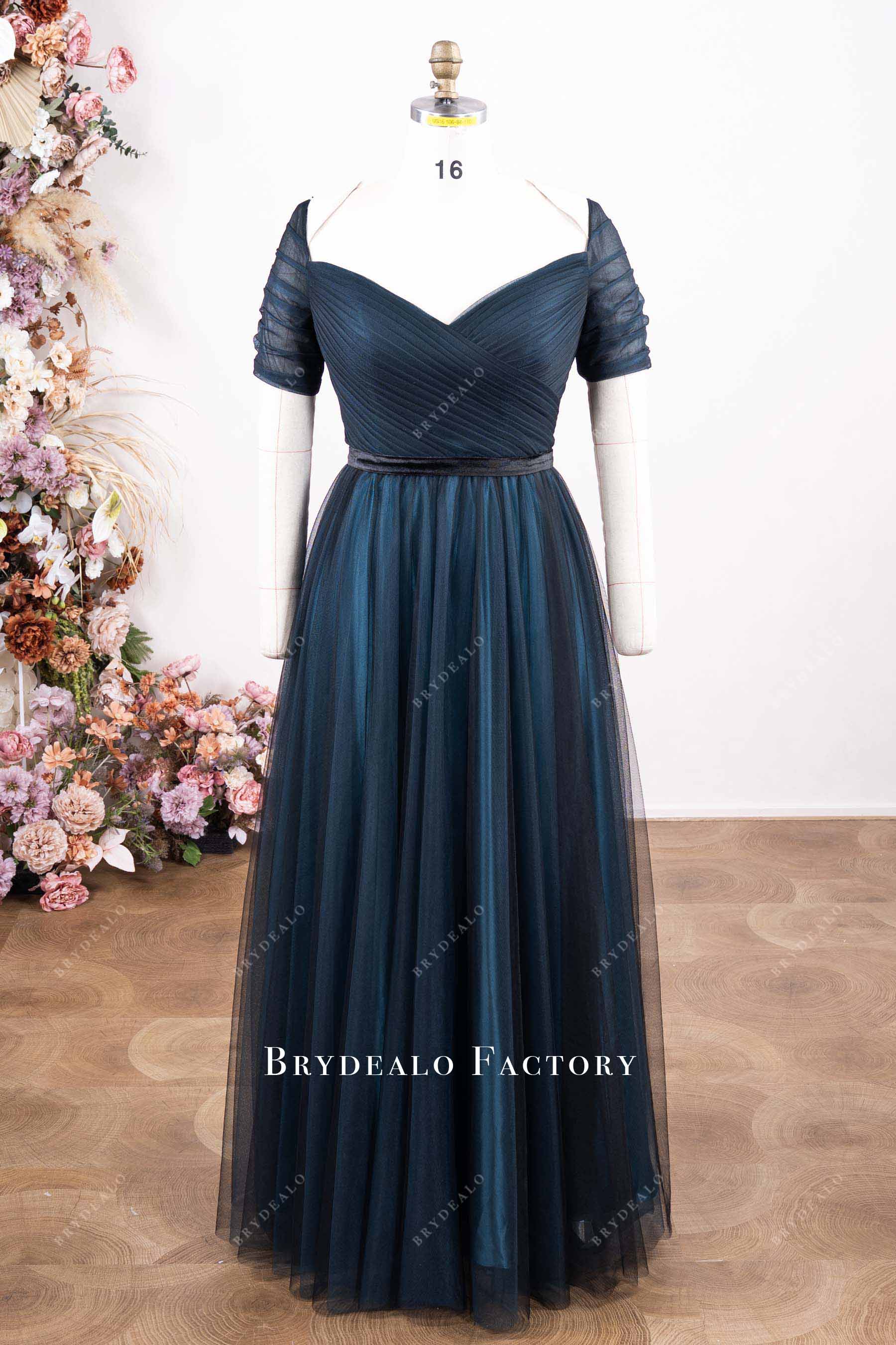 elegant black peacock mother of bride dress