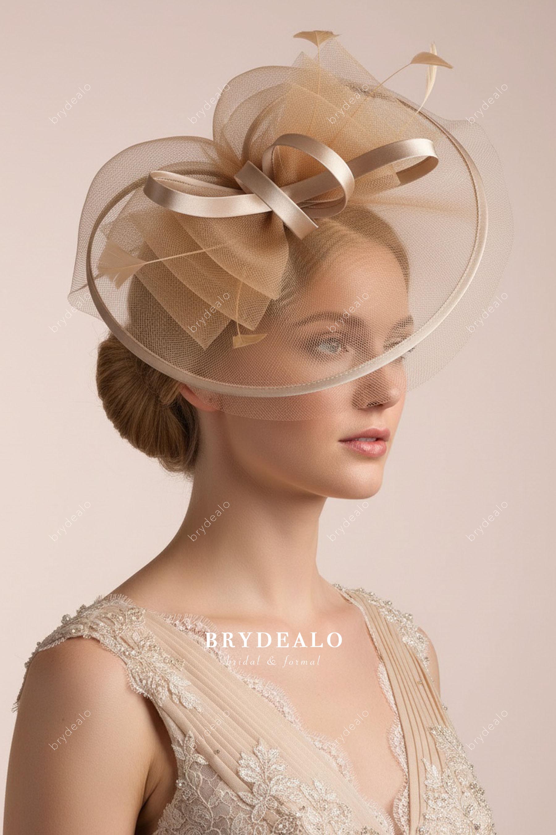 elegant mesh wedding hat