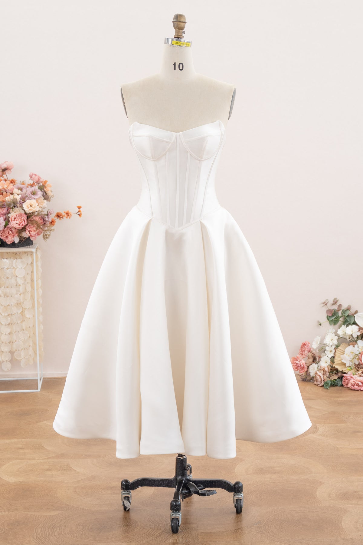 elegant mikado short wedding dress