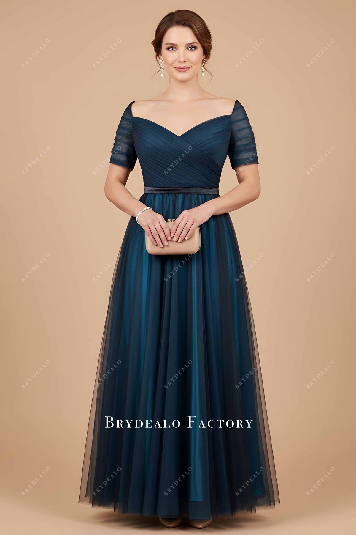 mother of the bride off the shoulder dress Two-Tone Lace Length Size:6 US - 35.5 EU long gown dress AMINA GLAM Midi Dress