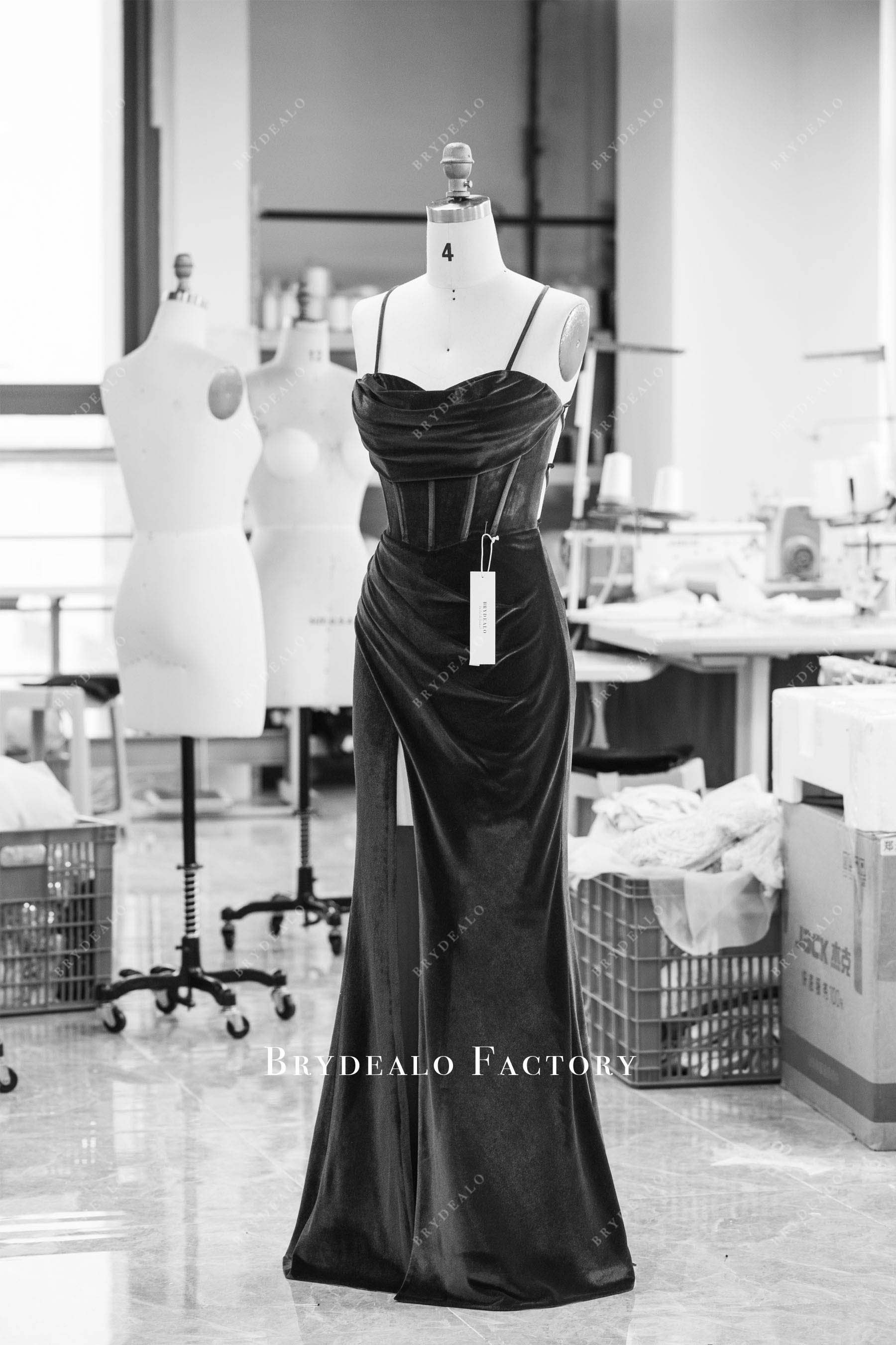 elegant pleated corset velvet prom dress