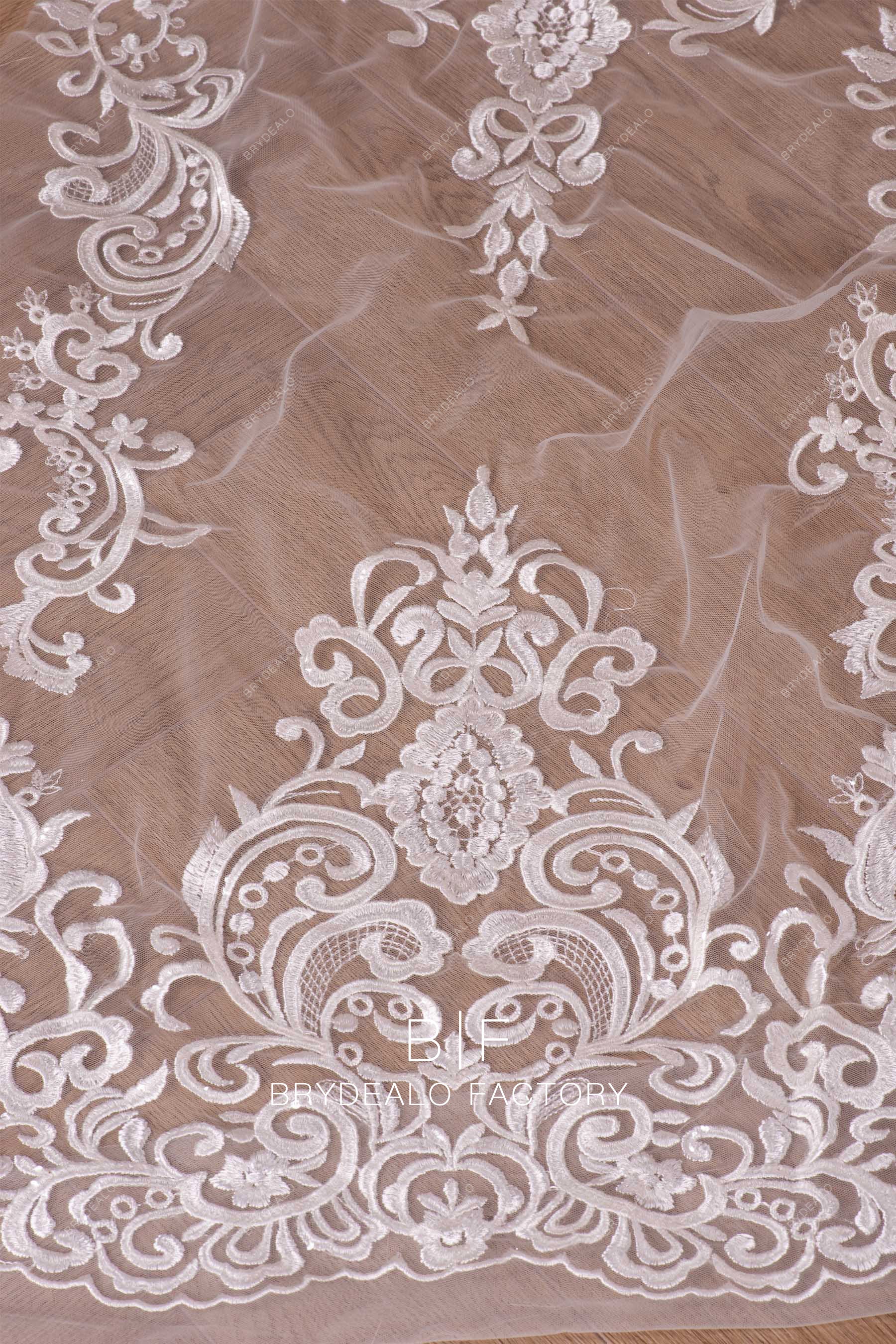 embroidered lace fabric