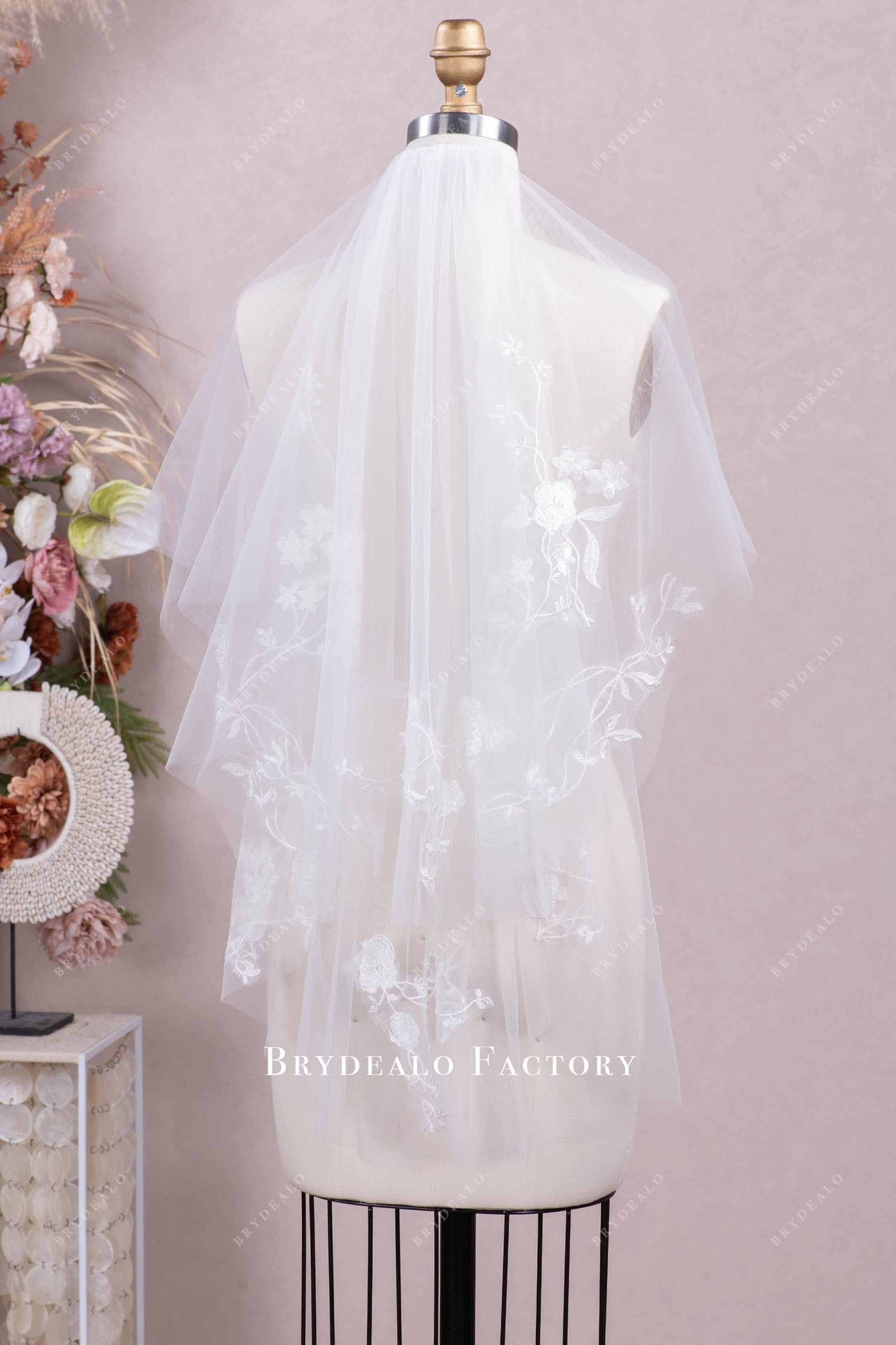 embroidery lace tulle veil