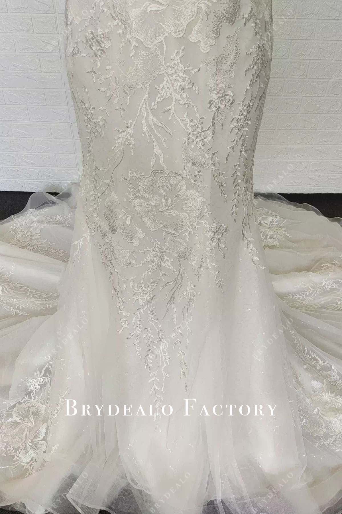 embroidery mermaid wedding dress