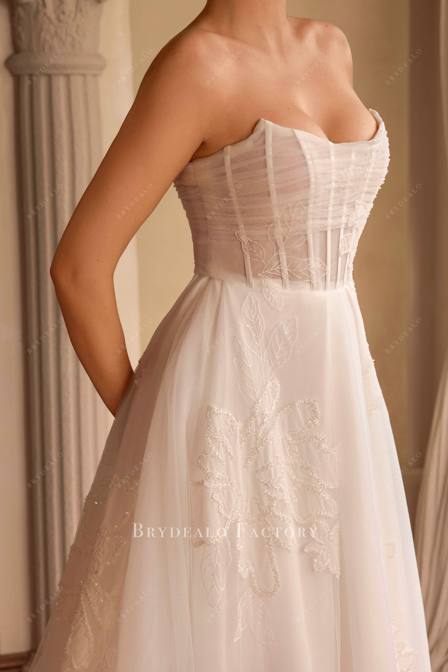 ethereal boned wedding dress
