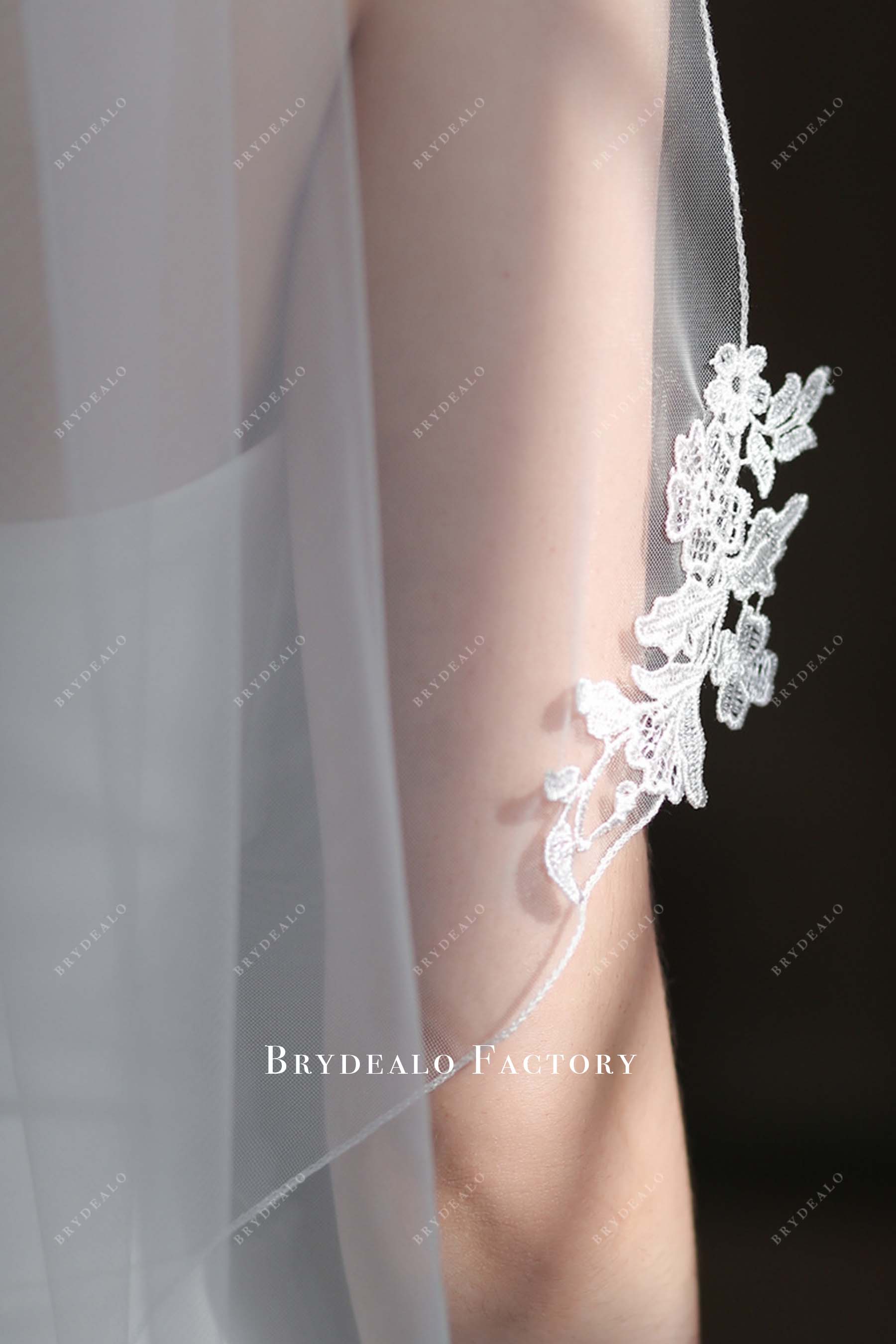 exquisite lace appliques bridal veil