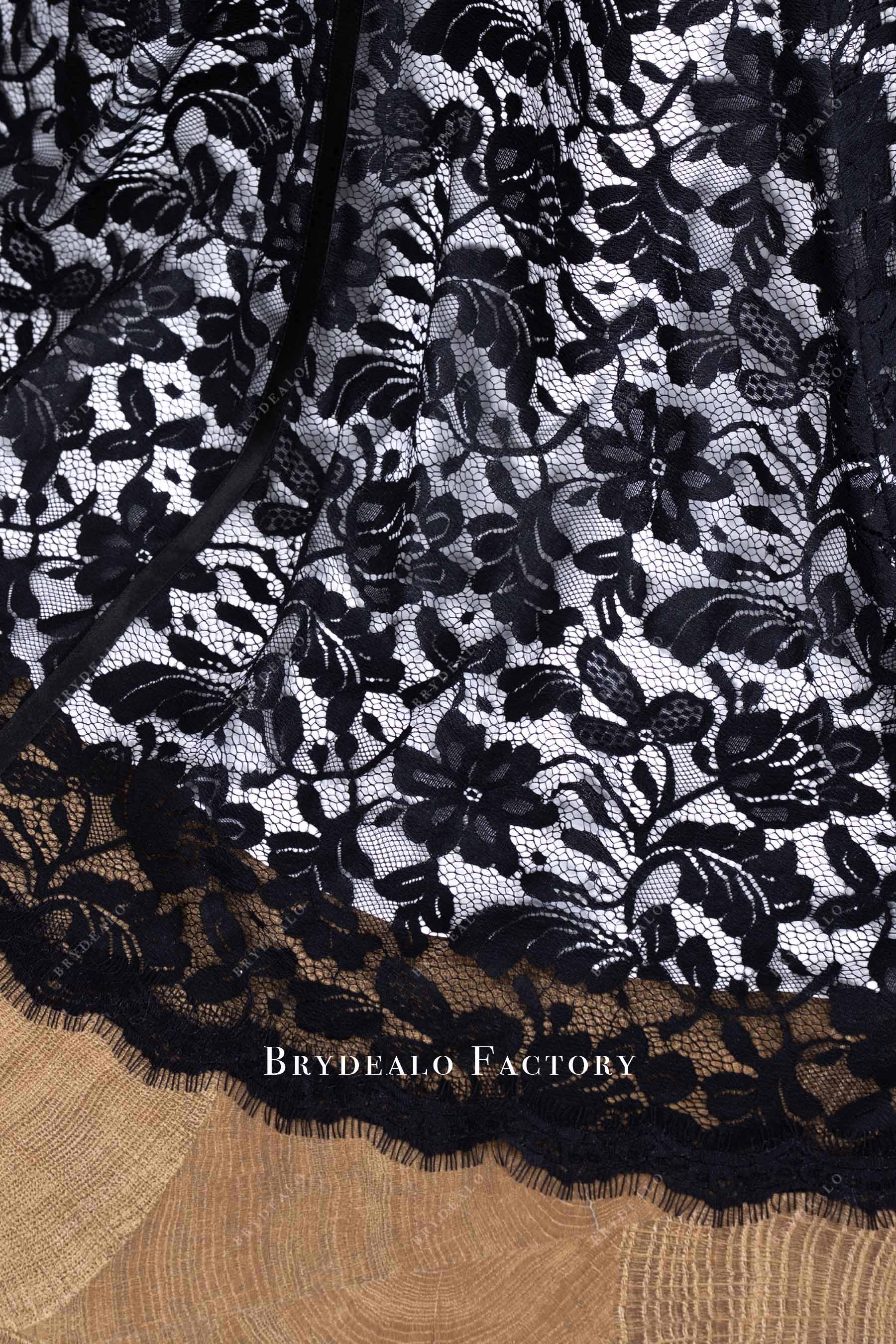 eyelash lace trim formal dress
