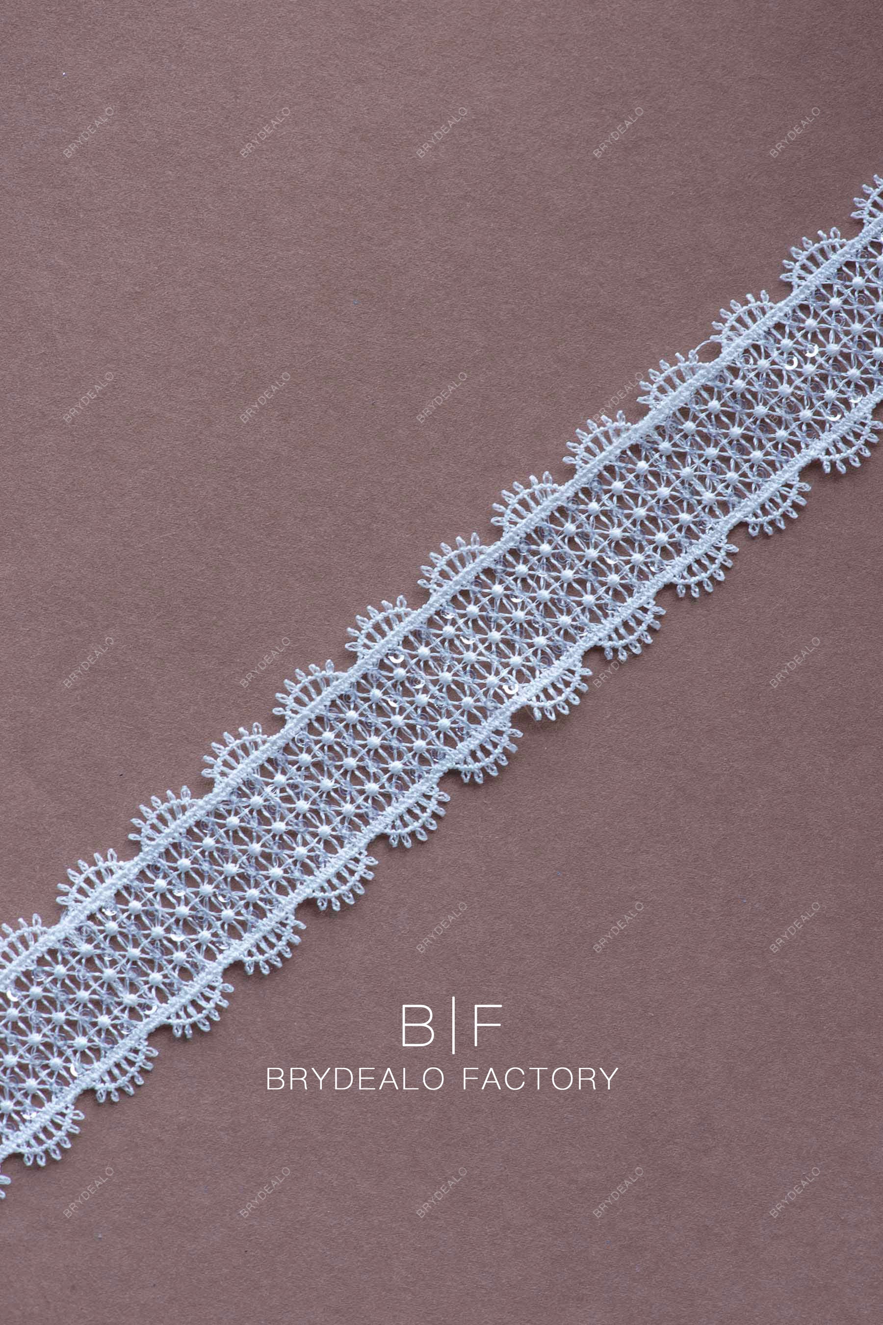eyelash sequin lace trim