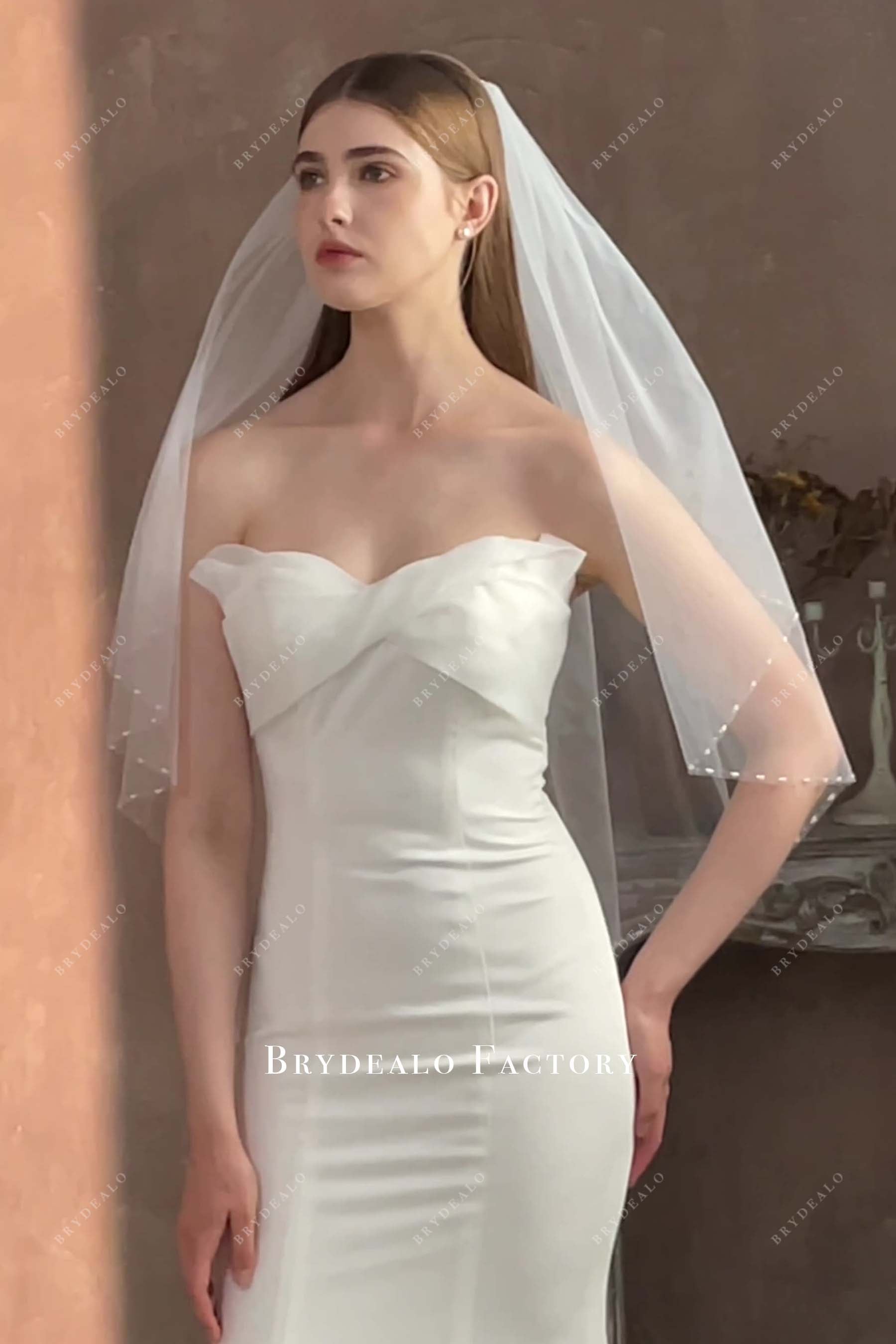 fairy beading edge bridal veil