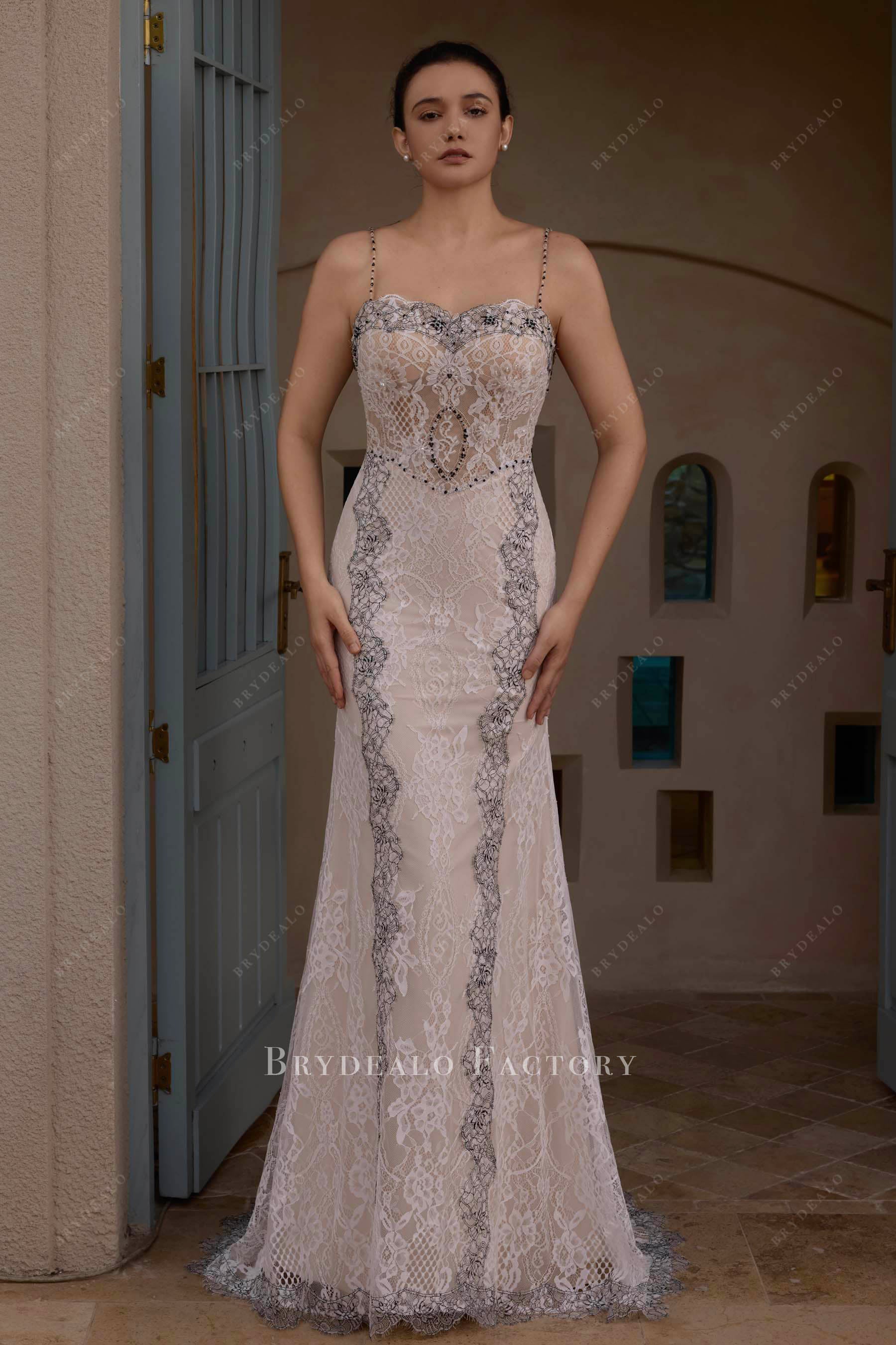 fit and flare sweetheart neck wedding dress