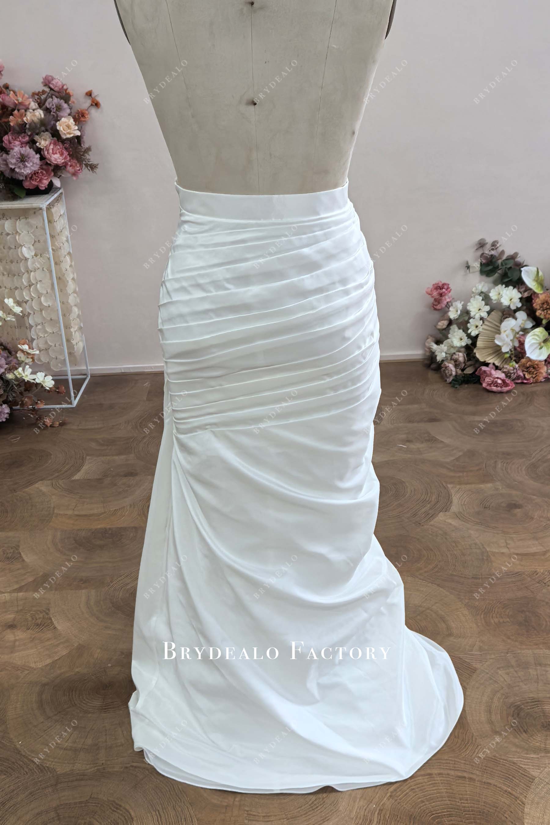 floor length allover pleated taffeta skirt