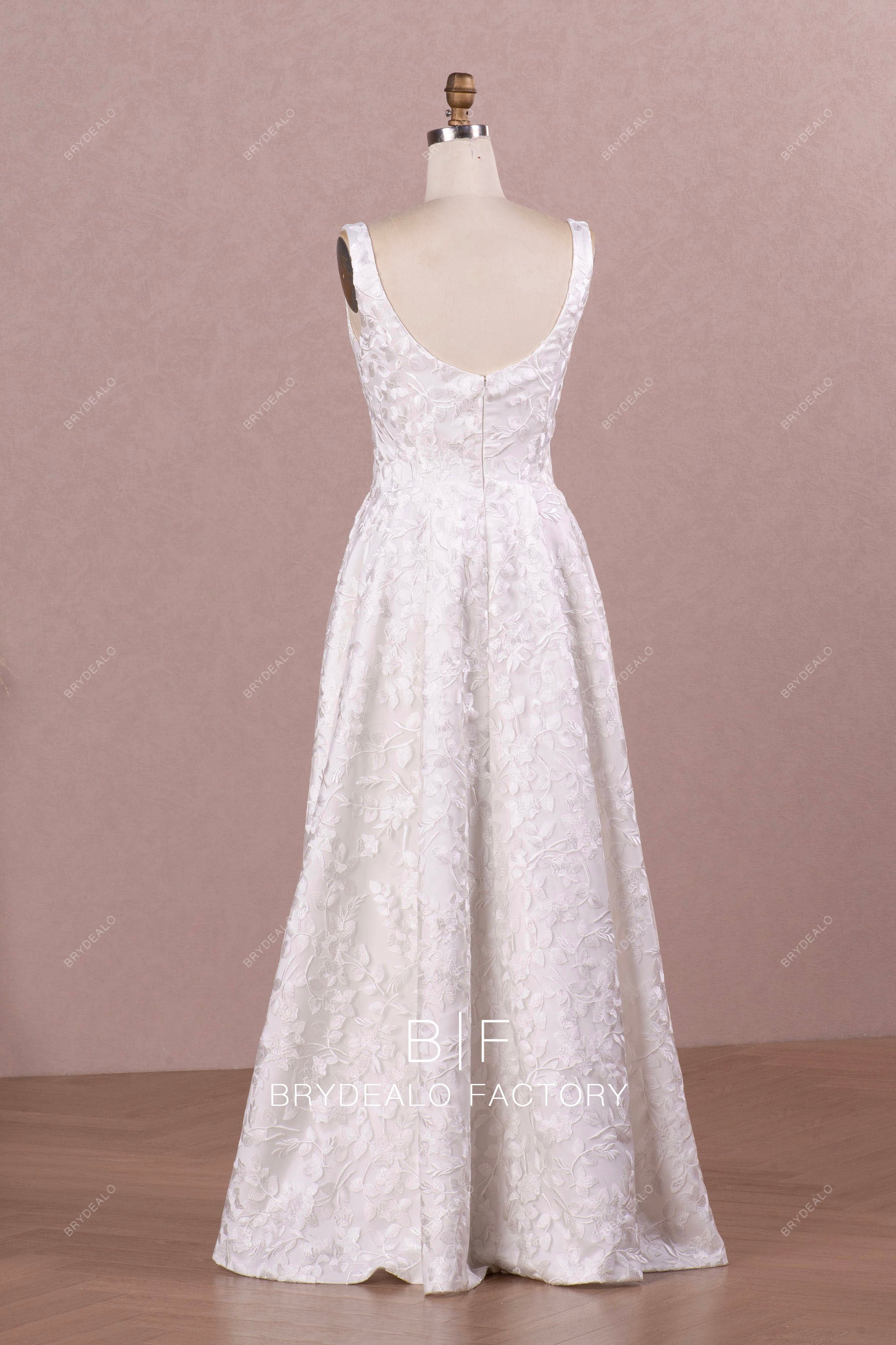 floor length straps wedding dress