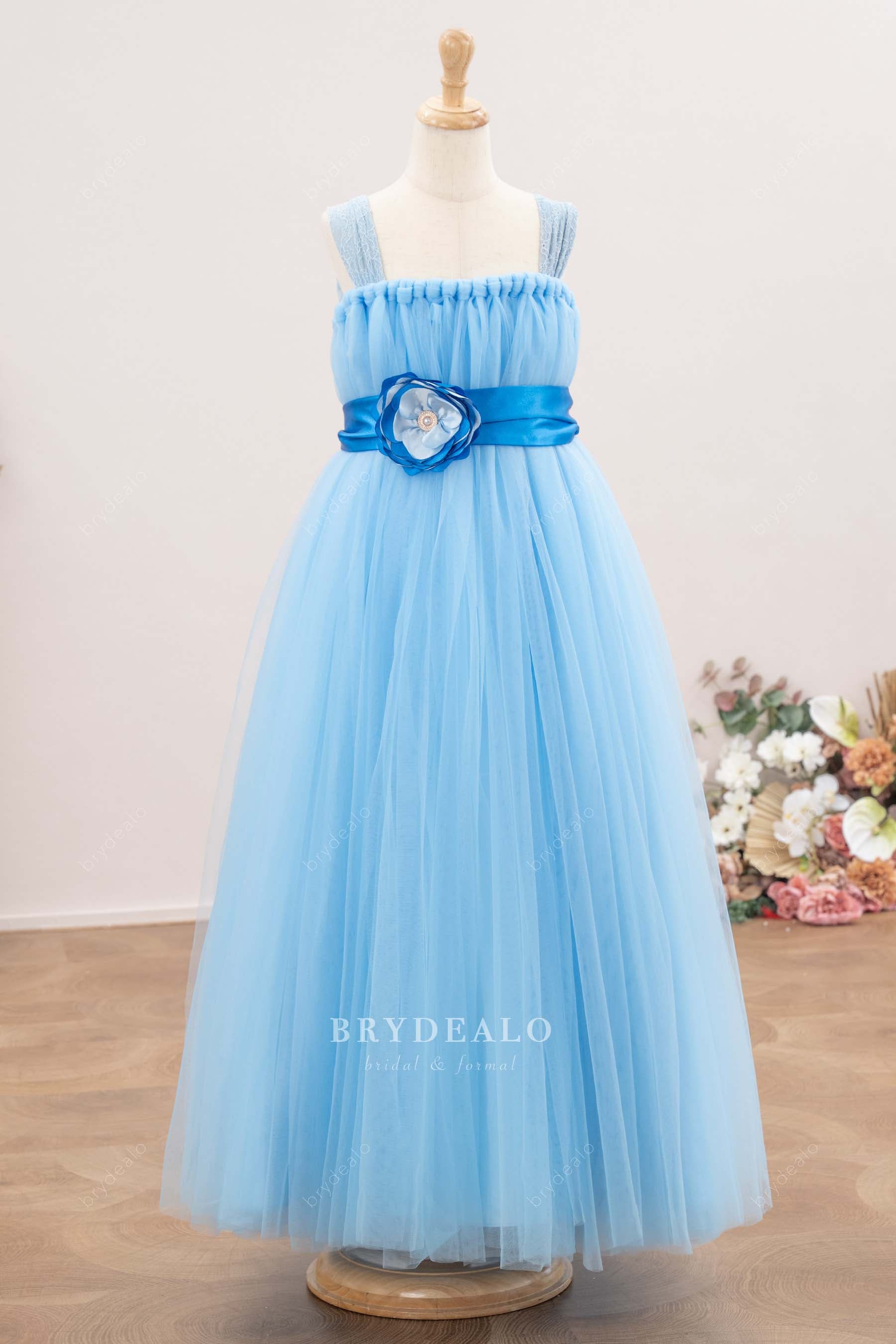floor length tulle flower girl dress